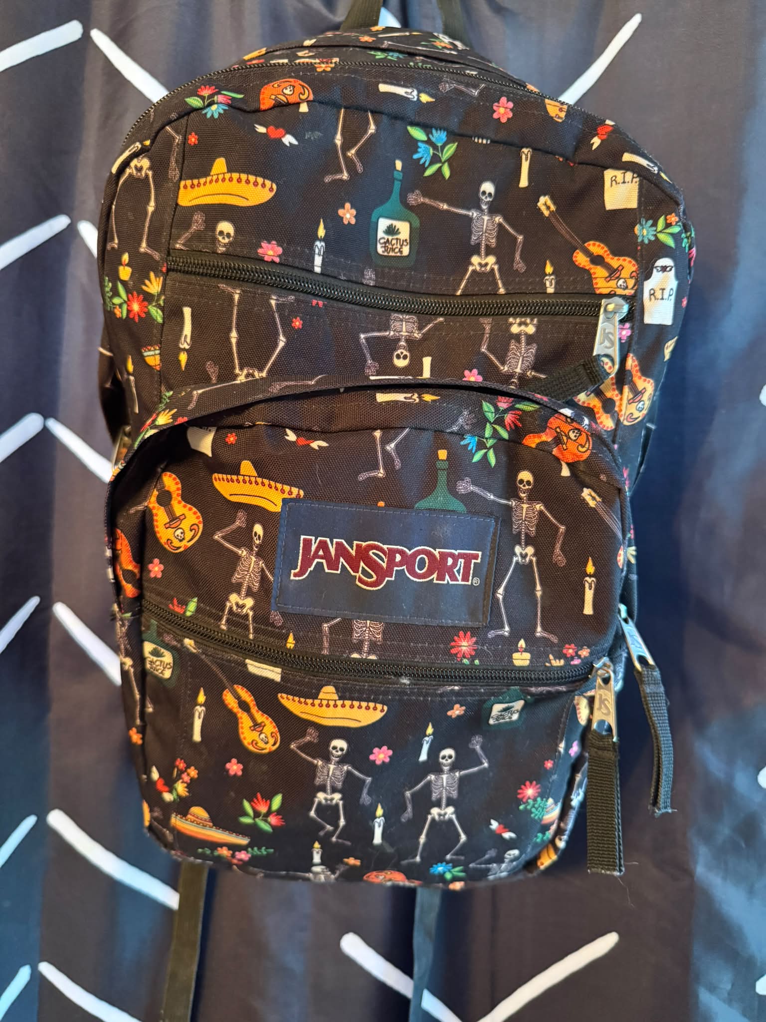 cactus jansport backpack Classic Big Student  Portmantos a big front organizer pocket Jansport Day of the Dead