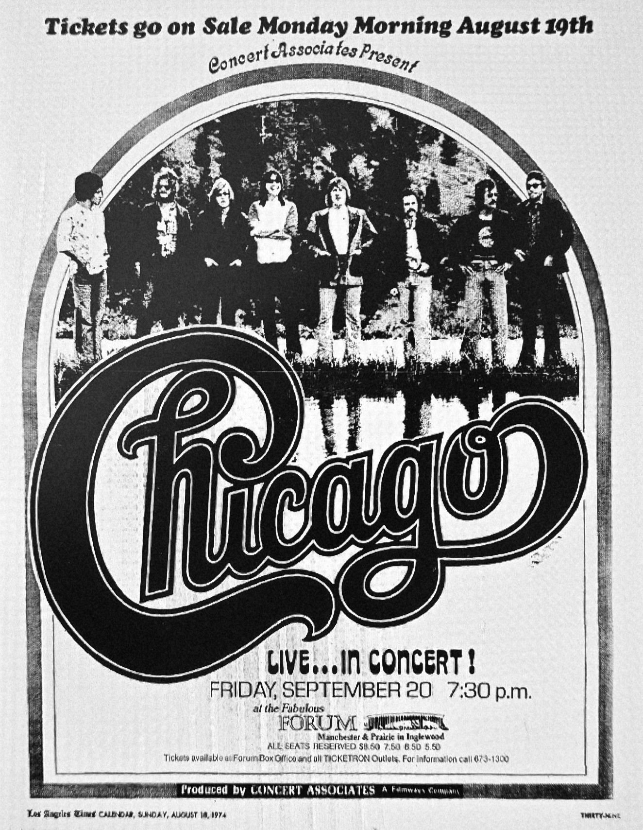 Vintage ticket from late 1970s Chicago rock concert