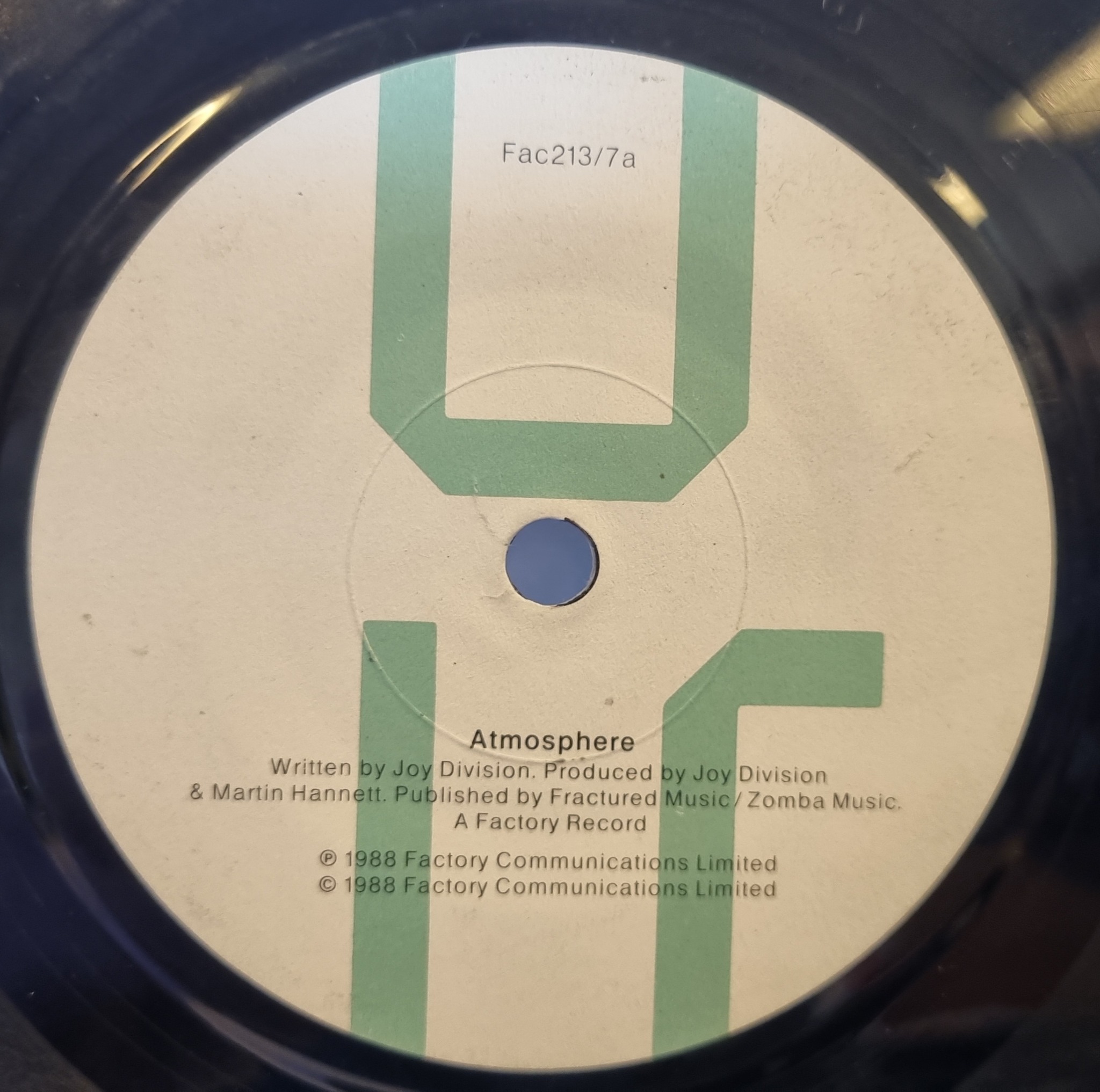 Rare green design variant of Joy Division's Atmosphere 7-inch