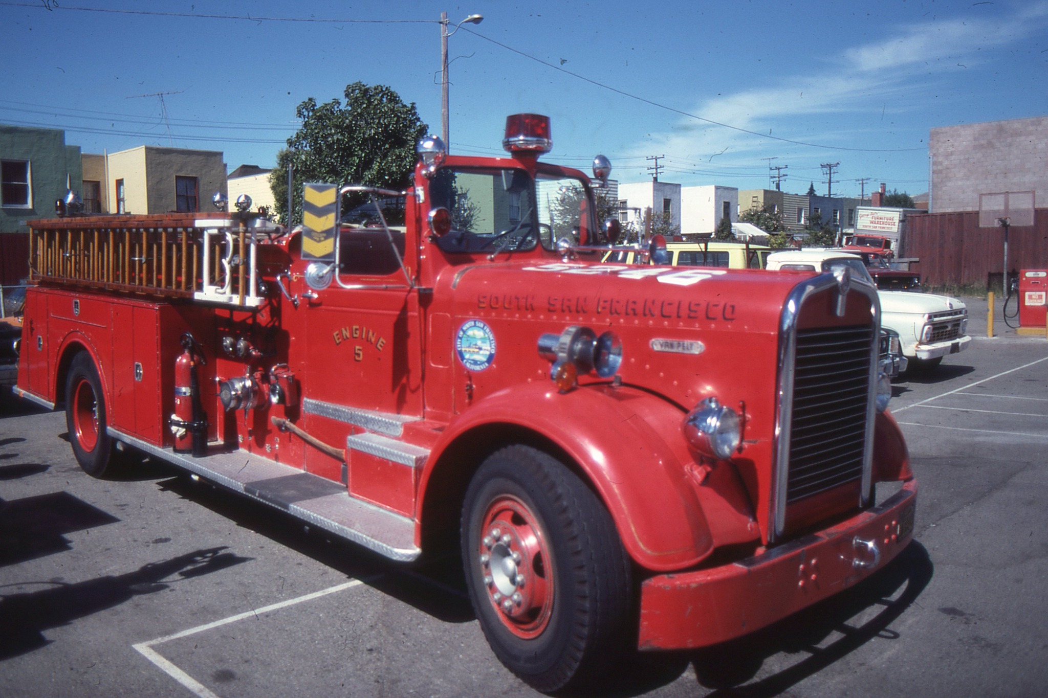 Vintage fire engines in South San Francisco, CA