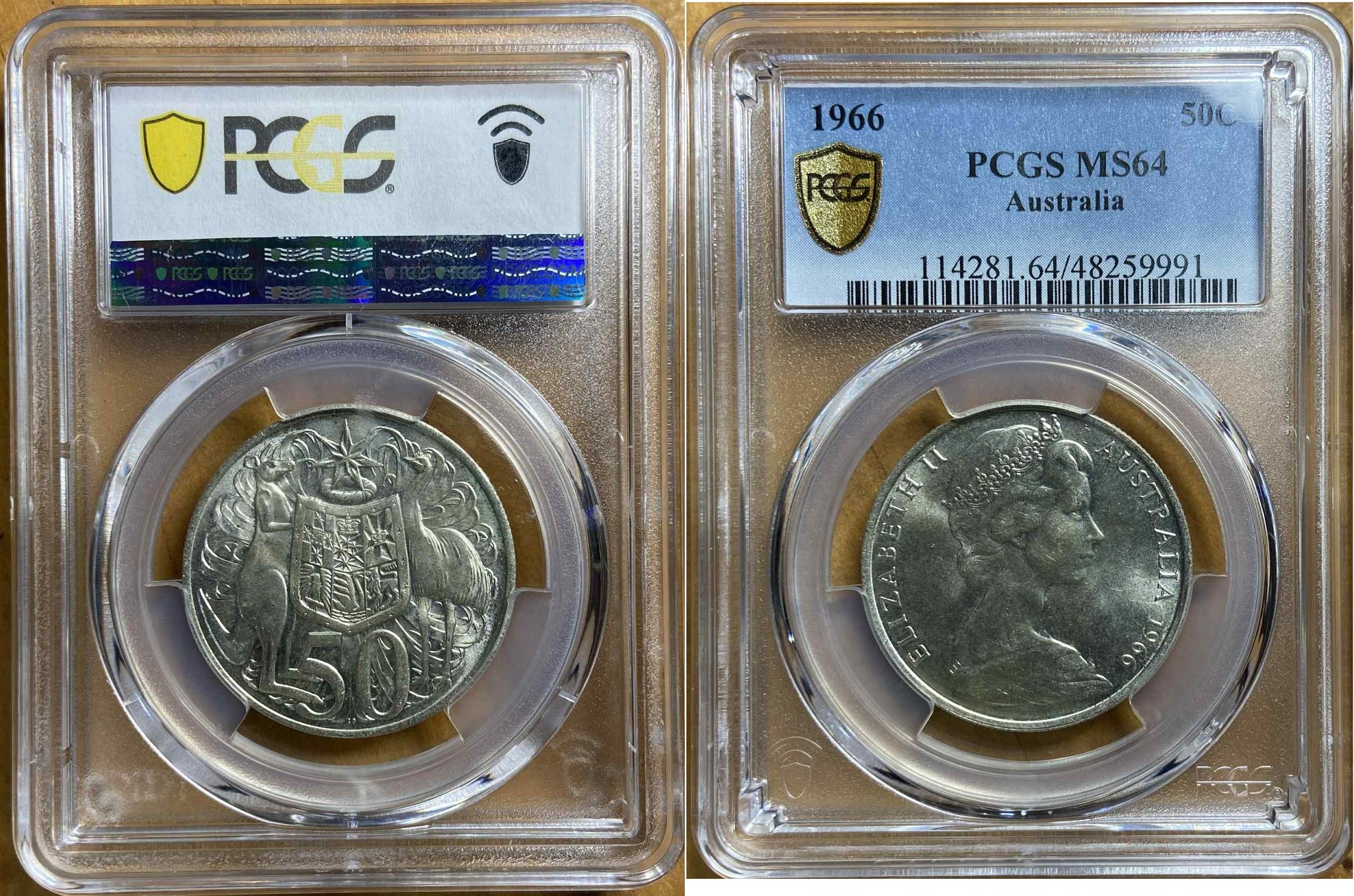 1966 Australian silver fifty cents coin for sale
