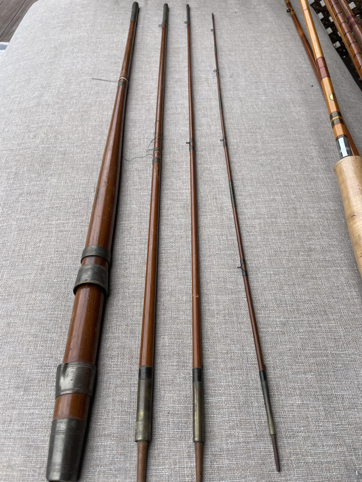 antique fly fishing poles Complete Vintage 1950s Outfit | Ocean City Reel & Brass Tube Vintage Antique Bamboo Fly Fishing