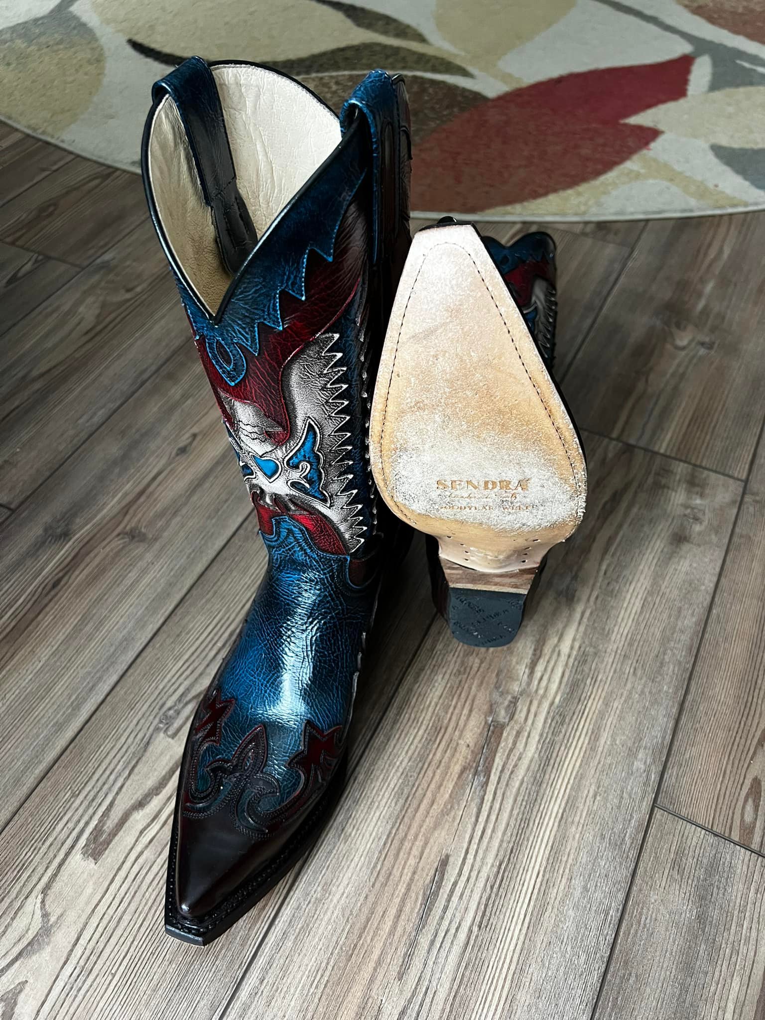 Bottes Sendra Style Cowboy Country Marron Cuir Taille EUR 38 - US 7 Occasion TBE