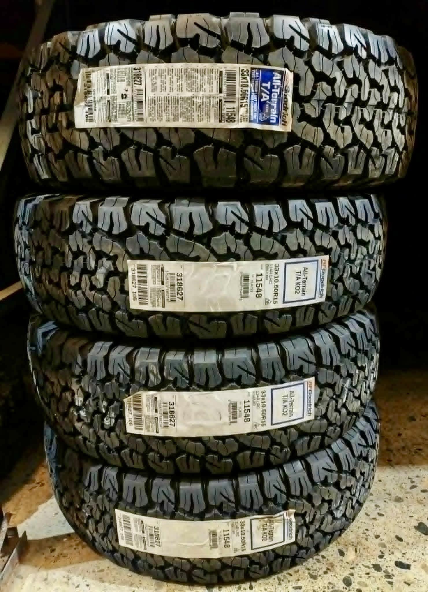 サ For sale brandnew 4pcs BFGoodrich K02 33x10.5R15 all terrain tires