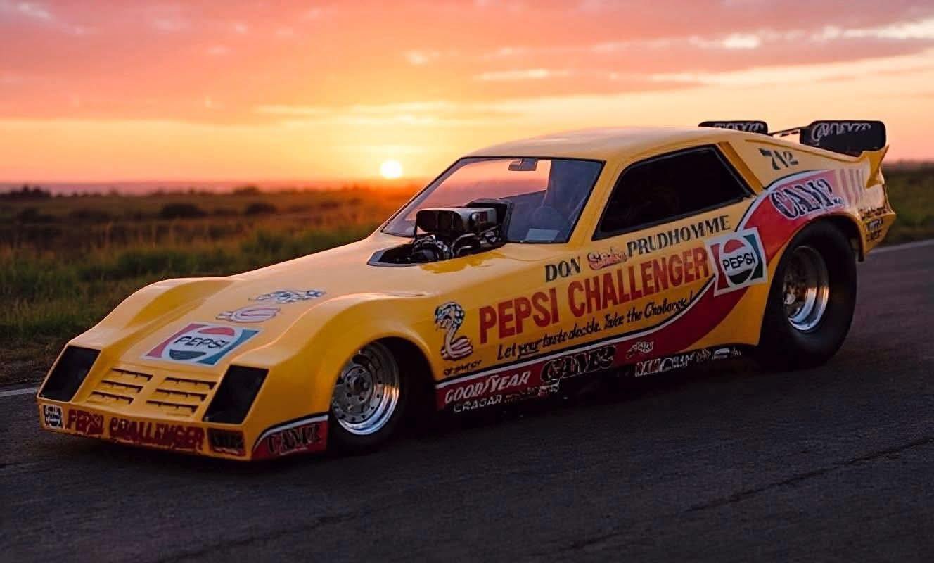 Don Prudhomme drives Pepsi Challenger funnycar