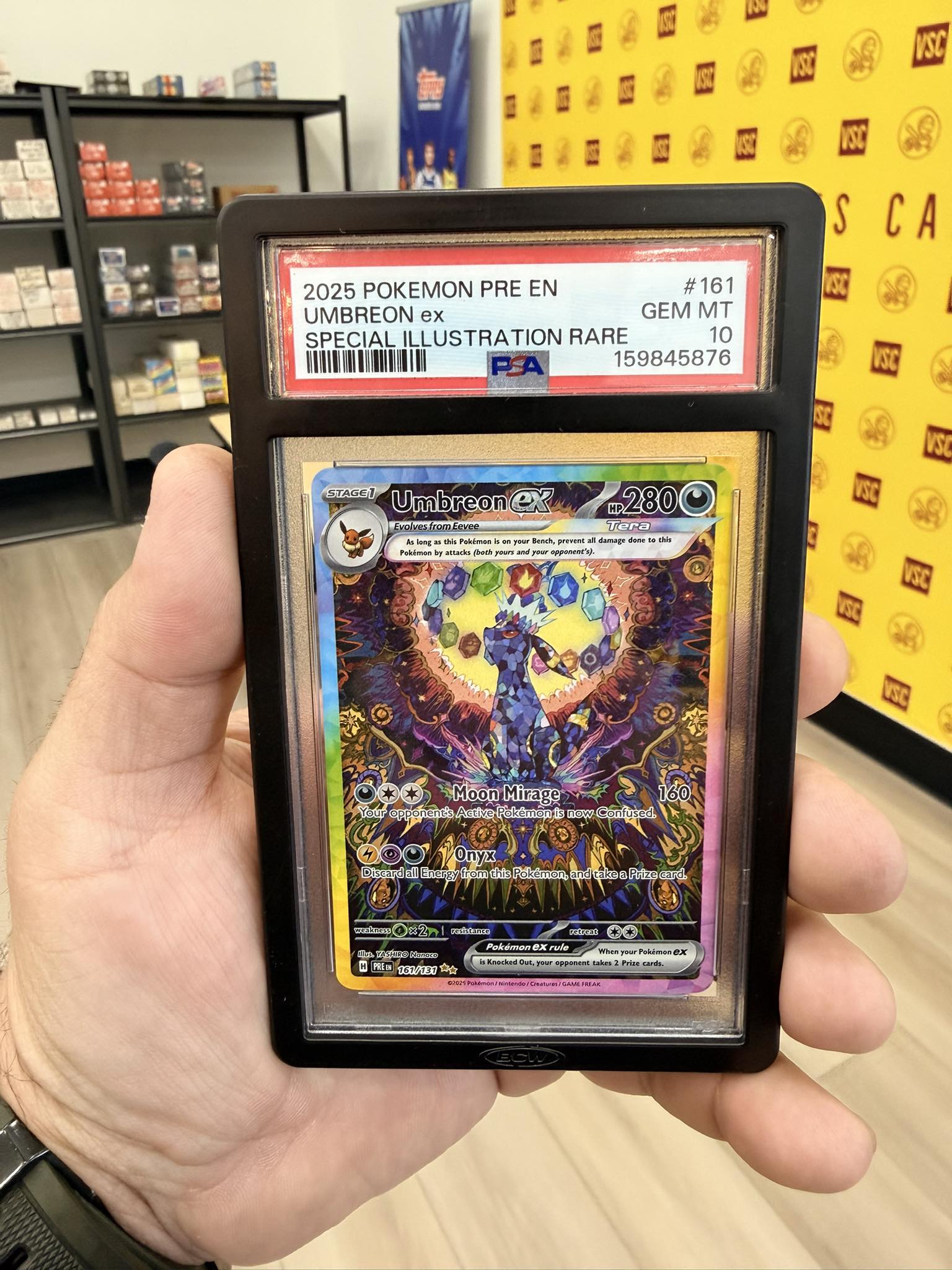 graded umbreon card Pokemon Vmax CGC Gem Mint 10 proof acrylic case and featuring a striking image of the captivating character Free Shipping】 Pokémon Card VS