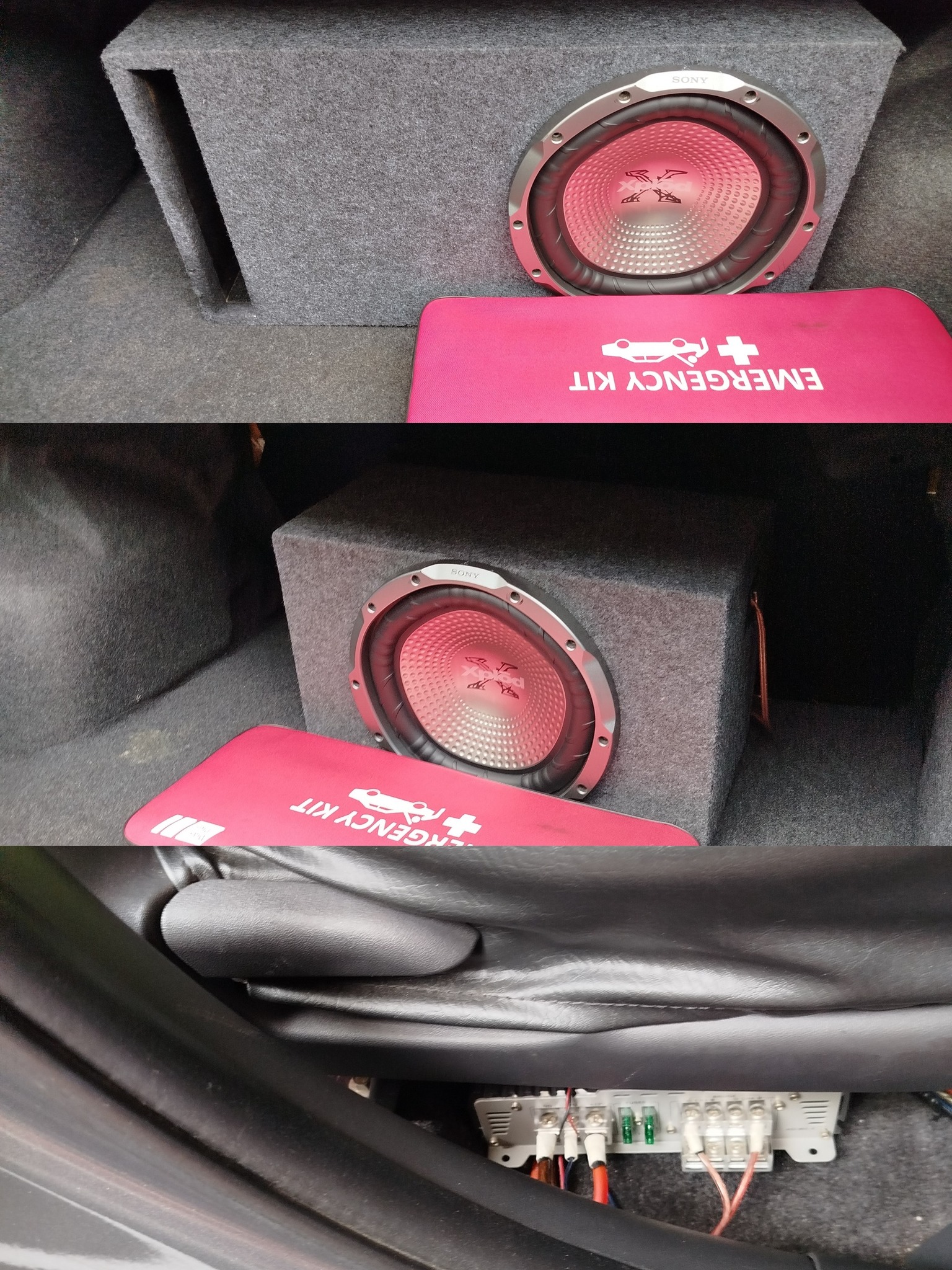 Car audio system with JBL and Sony components