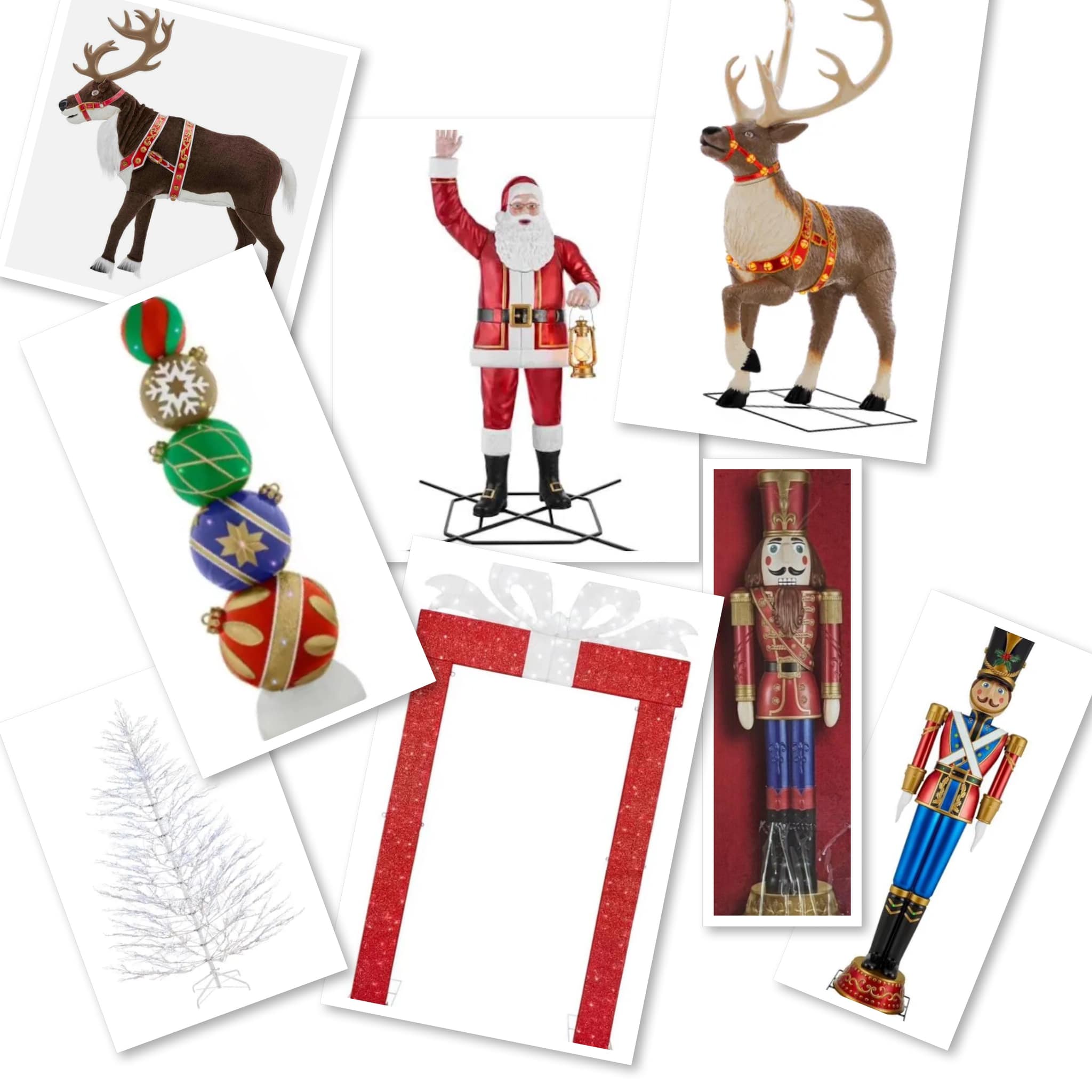 2Pcs Christmas Card Holders With 40 Clips | Wall/Door Decor For Displaying Cards & Photos, Santa Design