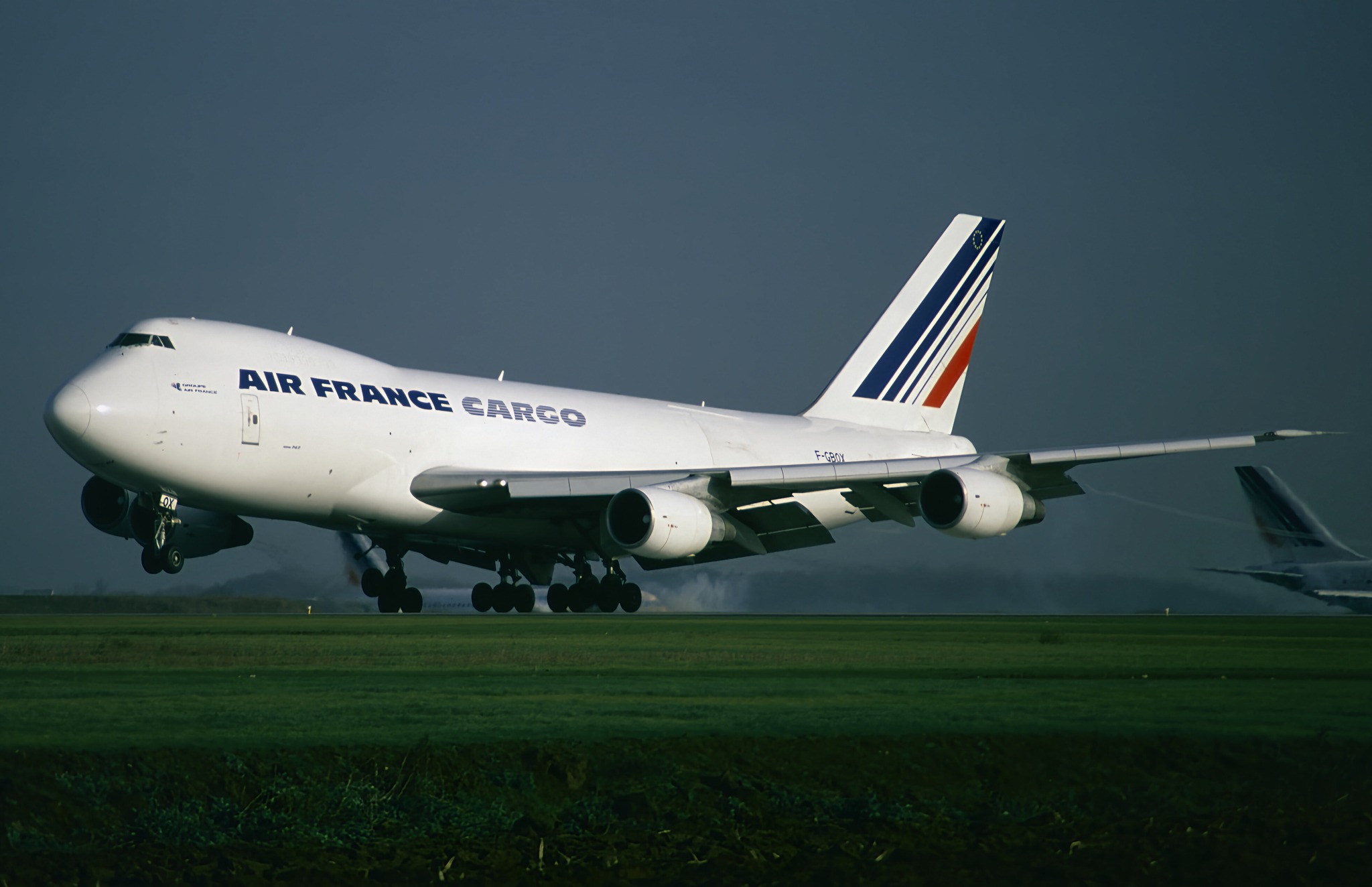 Air France Boeing 747-4B3 F-GEXA seen on the apron at CDG in May 1993.