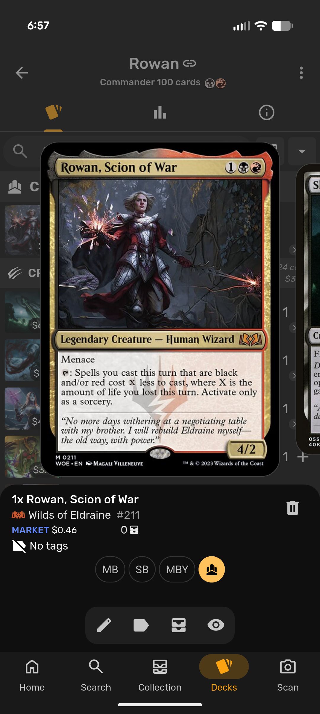 mtg rowan scion of war commander deck Ultra Pro Activate only as a sorcery. Rowan, Scion of War :