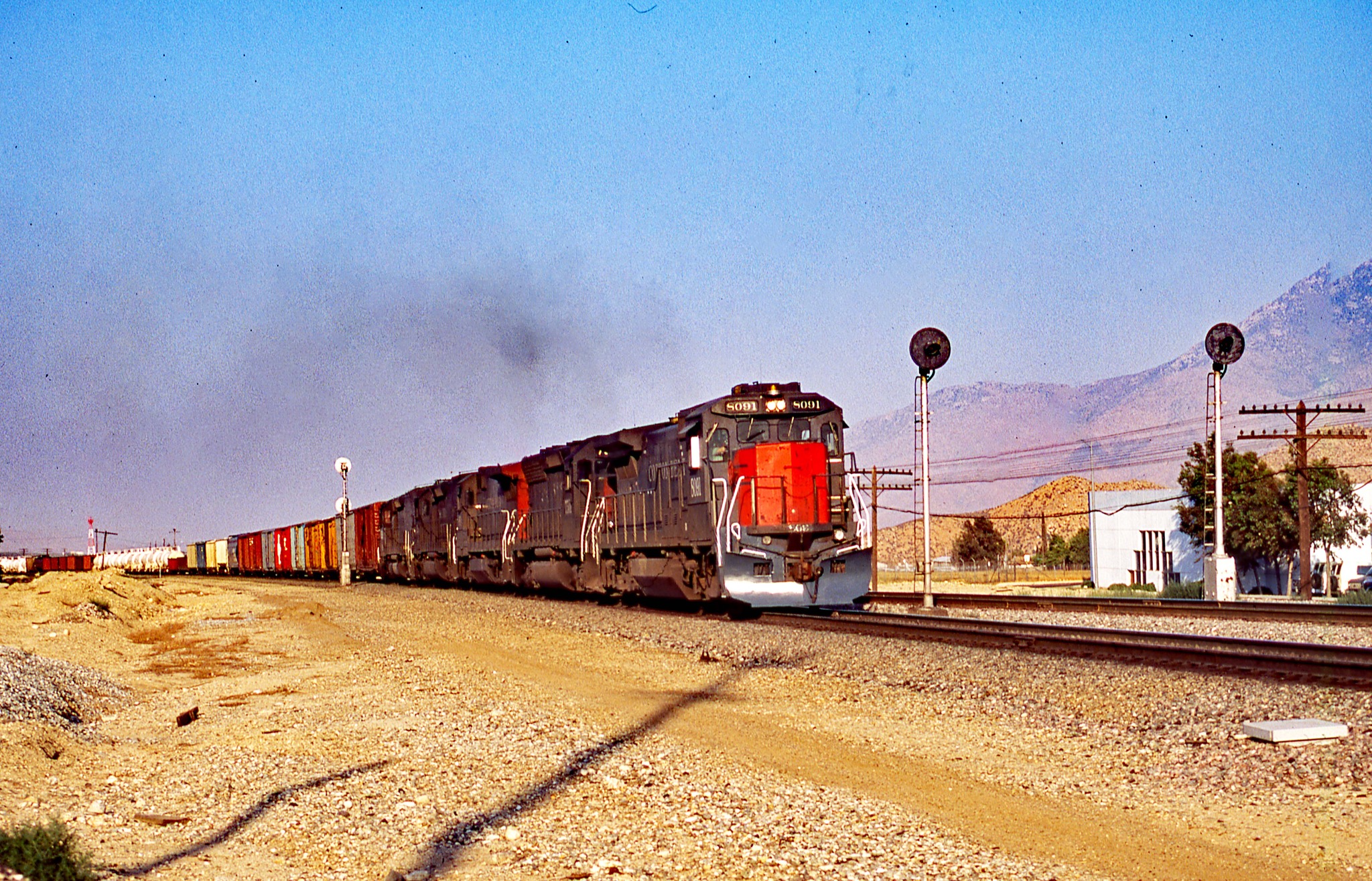 Southern Pacific train with piggyback units on March 9 1997