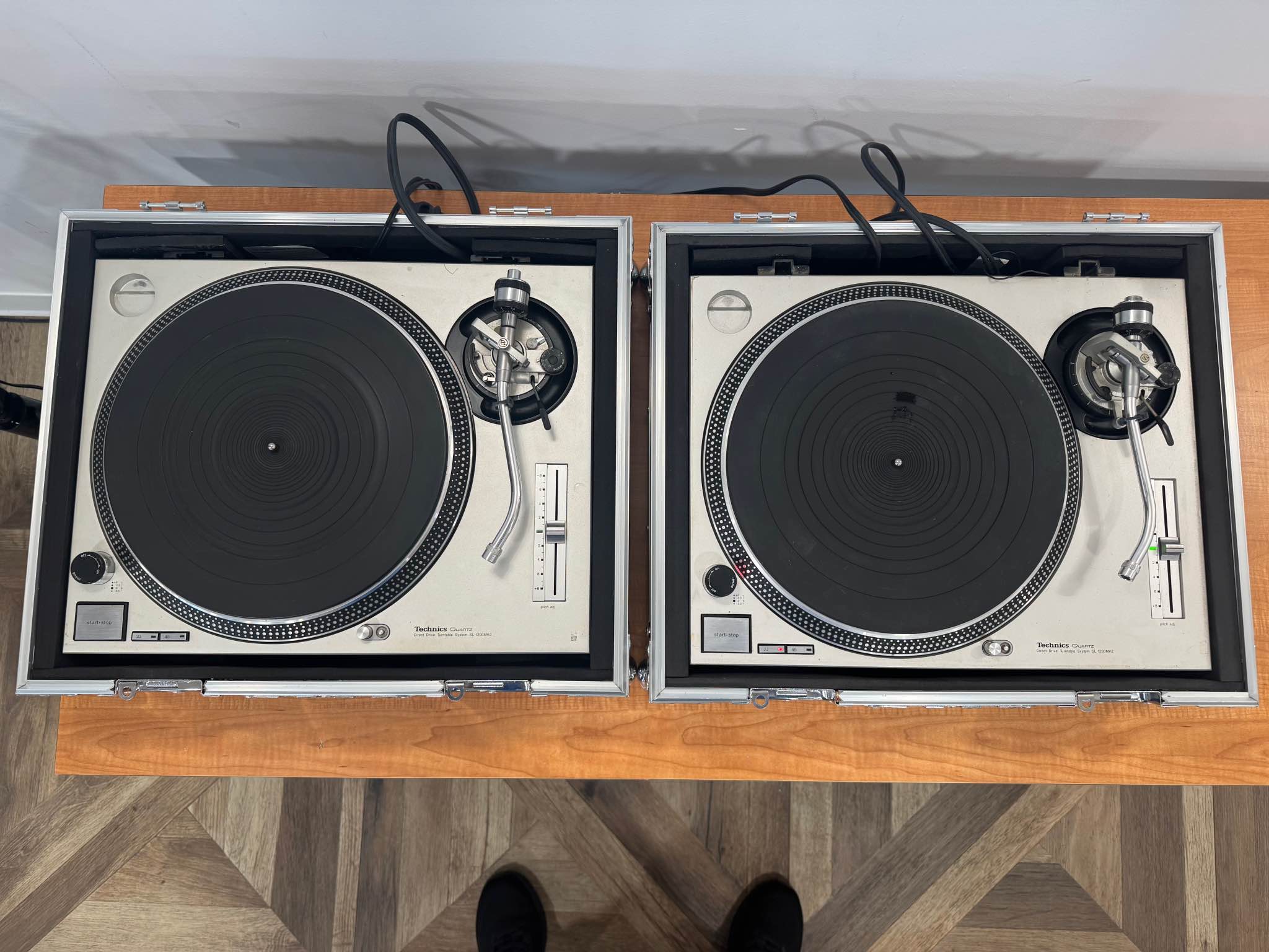 Brand new Technics SL-1200MK5 turntables and Vestax PMC-05ProIII