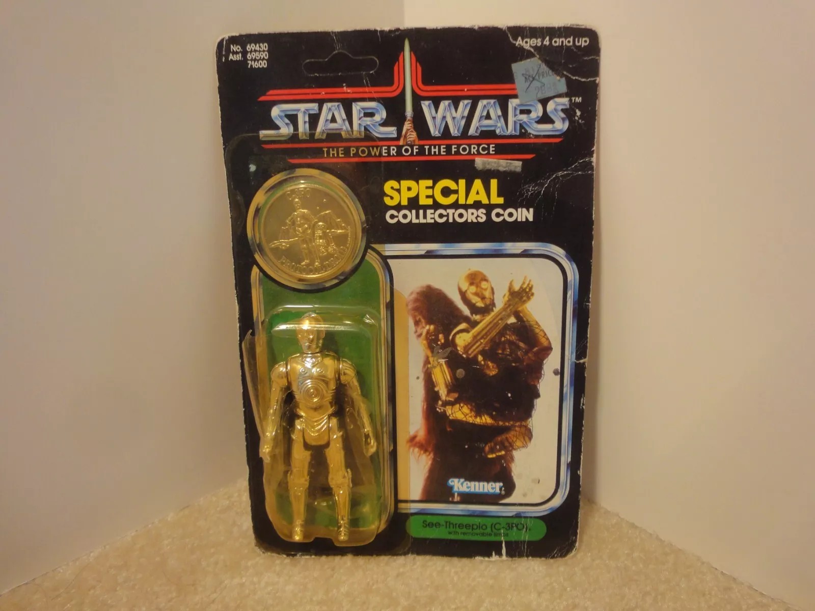 Vintage C-3PO action figure with card back