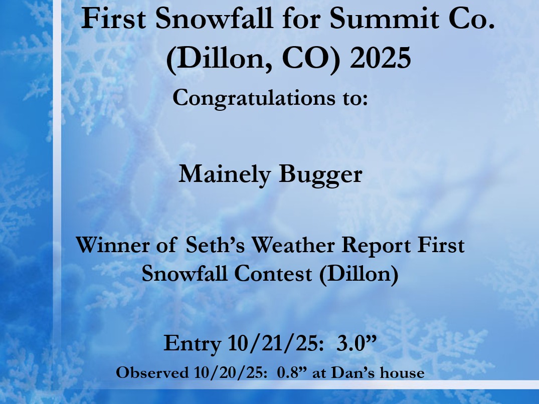 Seth's Weather Report Group | 10/21/25 8am: First order of business ...