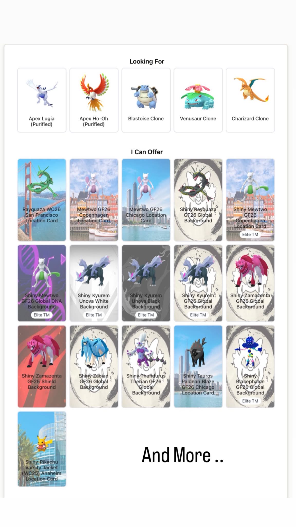 Pokémon GO trade offers: Apex Lugia, Blastoise, Venusaur