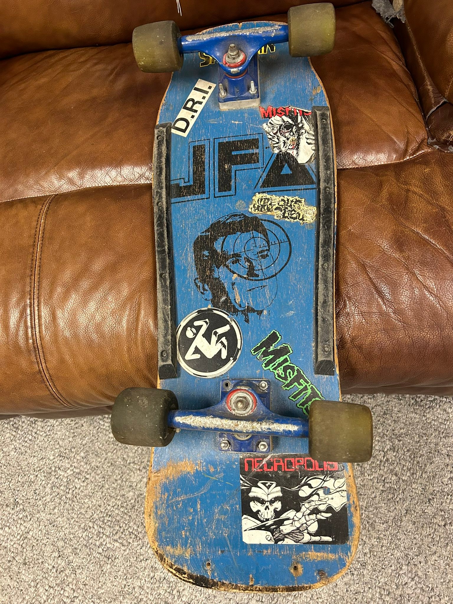 Found this old Skateboard. It shows a lot of wear and tear. Any