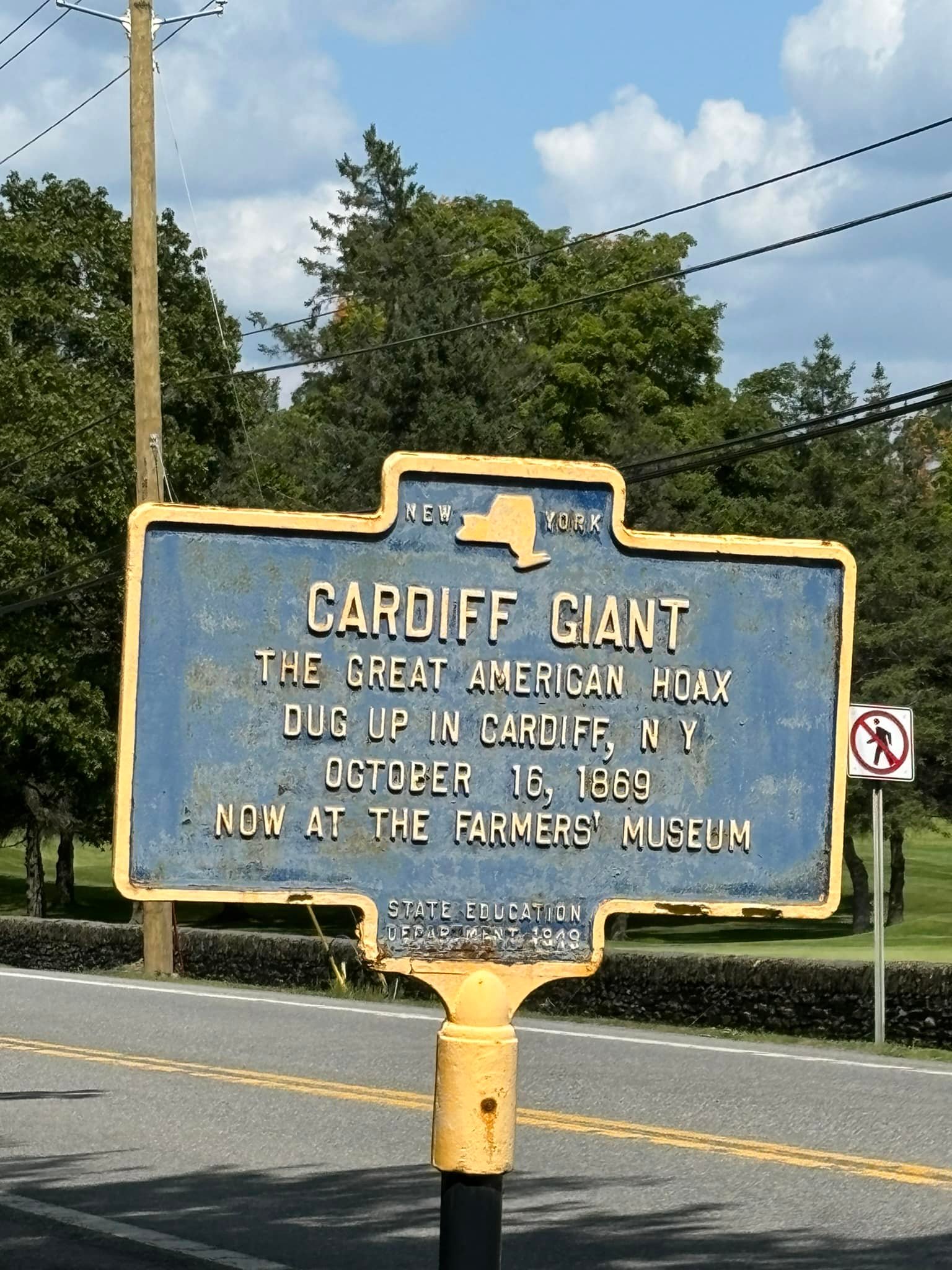 Historical marker in New York State remembered from Highlights
