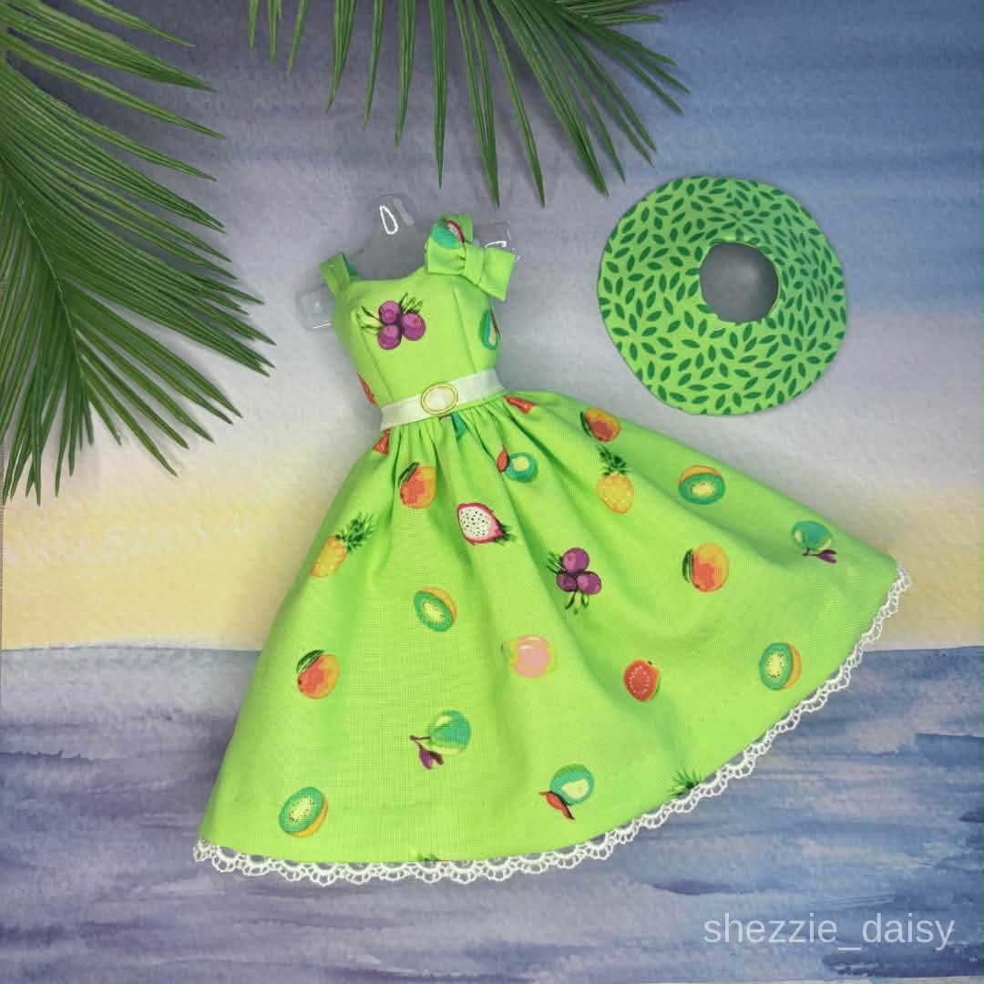 Forbidden Fruit” Sundress with Hat (Green)