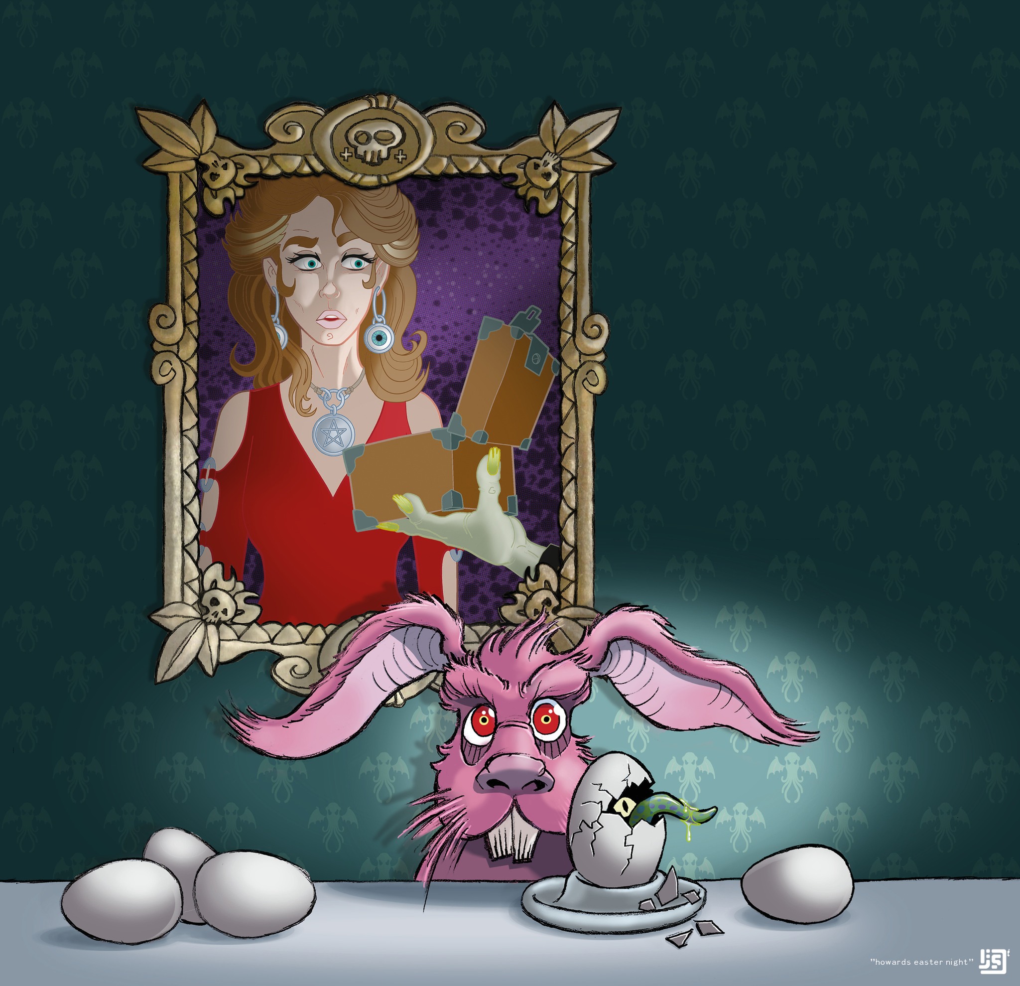 Happy Late Easter from Mr. Evil Bunny. #cartoon #cartoonart