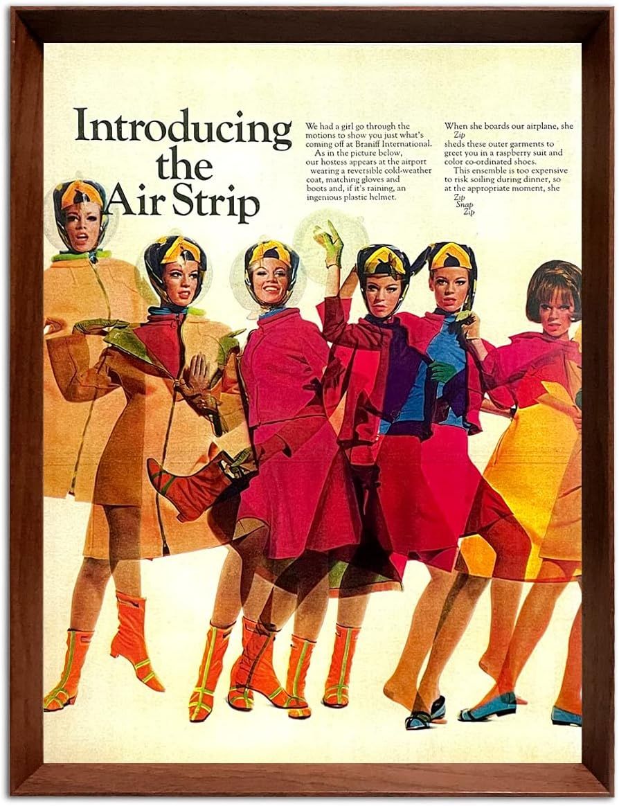 Braniff Airlines, 1965. Decor by Alexander Girard, uniform by