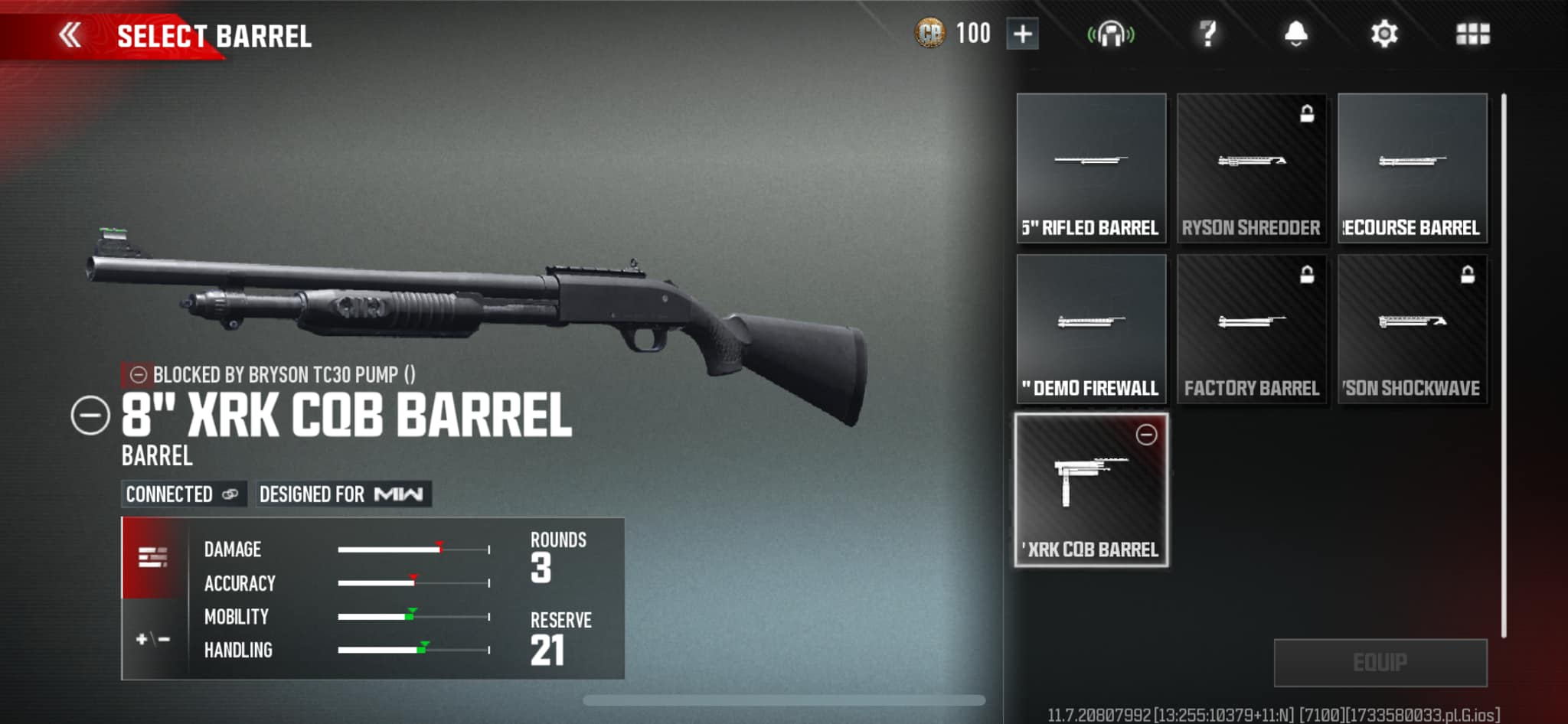 The Bryson 800 with these attachments is op: Barrel: 29.5 Rifled