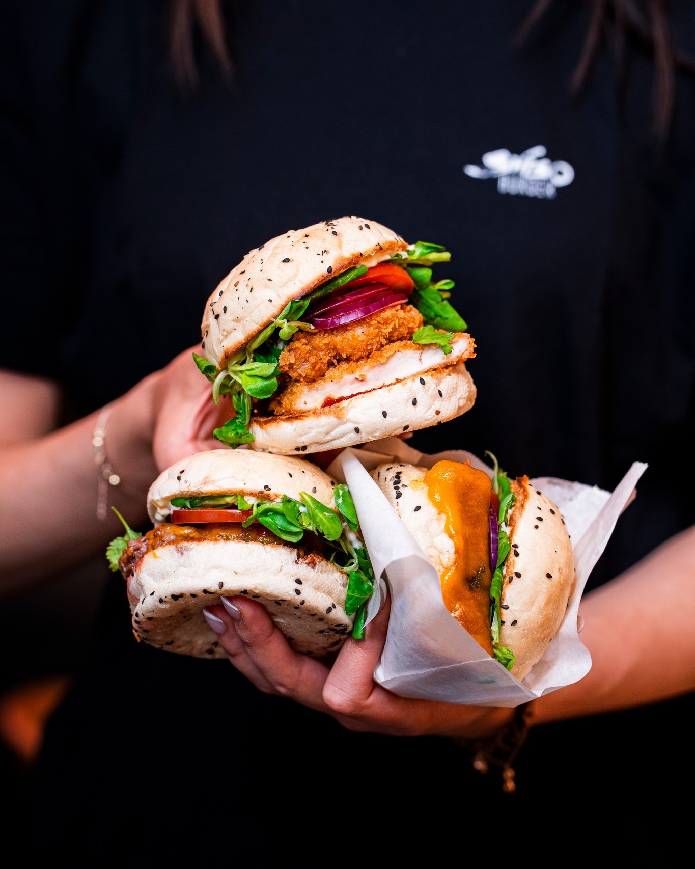 Get ready for a delicious trio! 🍔✨ From top to bottom: the