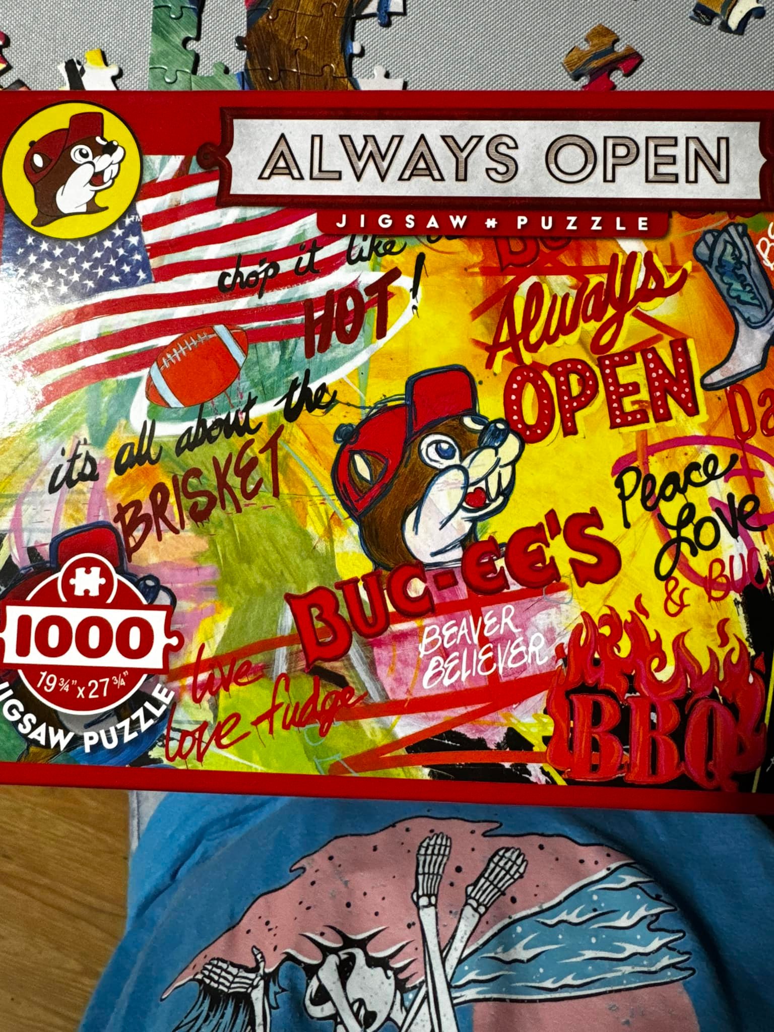 Completed 1000 piece Buc-ee puzzle