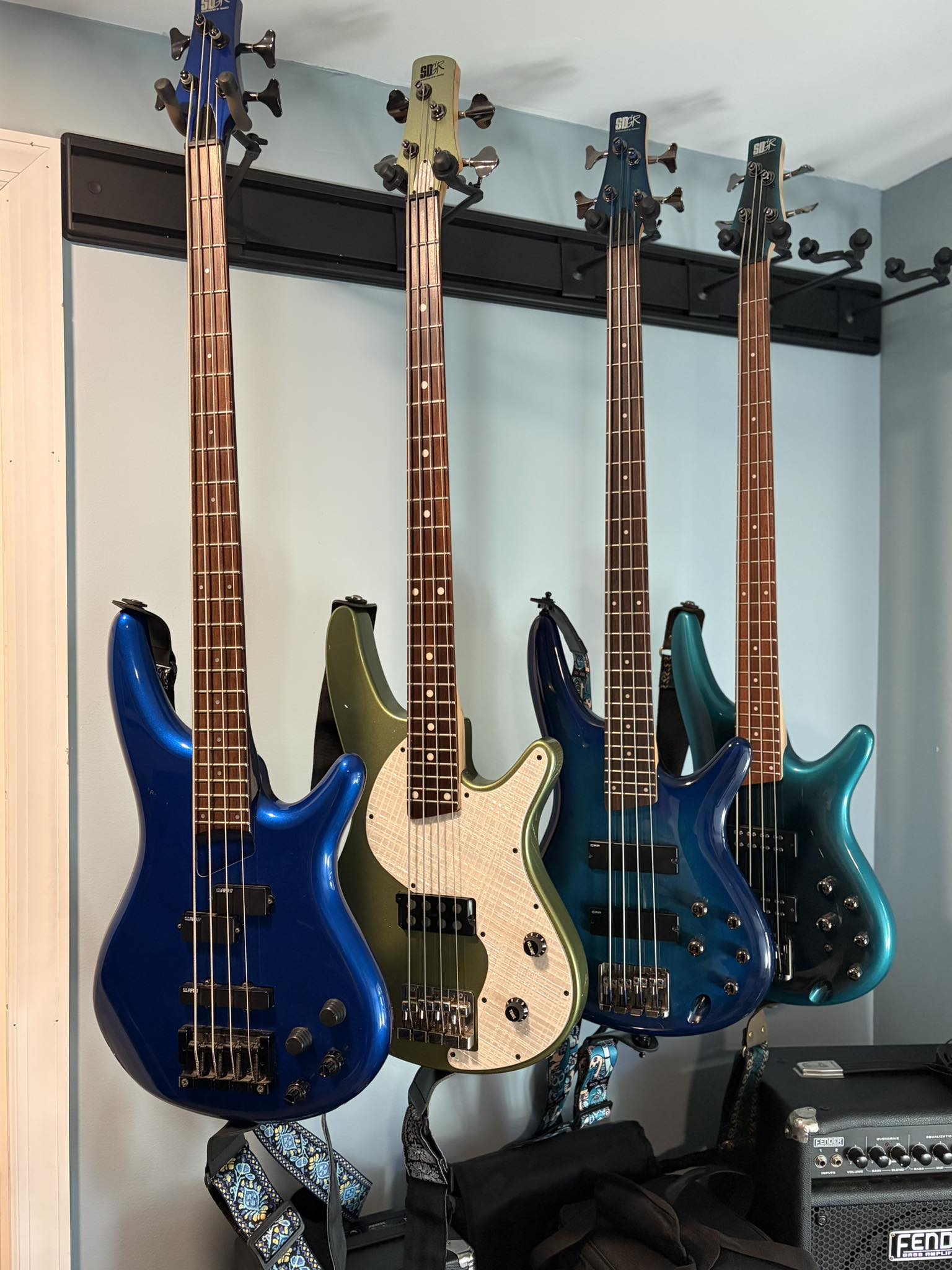 Ibanez bass guitar collection with 1997 SR800, 2003 SRX400, 2013
