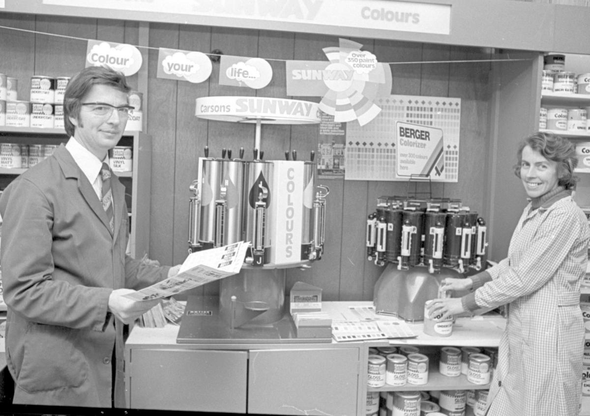 Caxton decor store owners Malcolm and Joyce Adams in 1975
