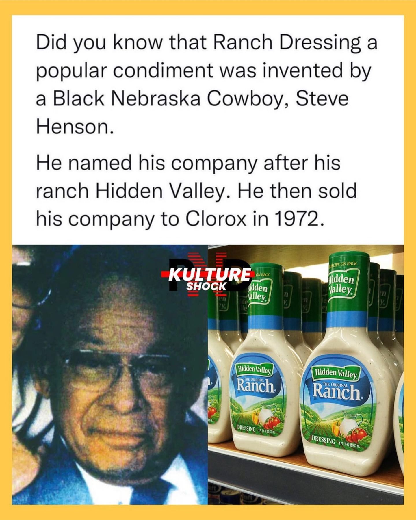 Inventor of Ranch Dressing, Steve Henson, and Hidden Valley Ranch