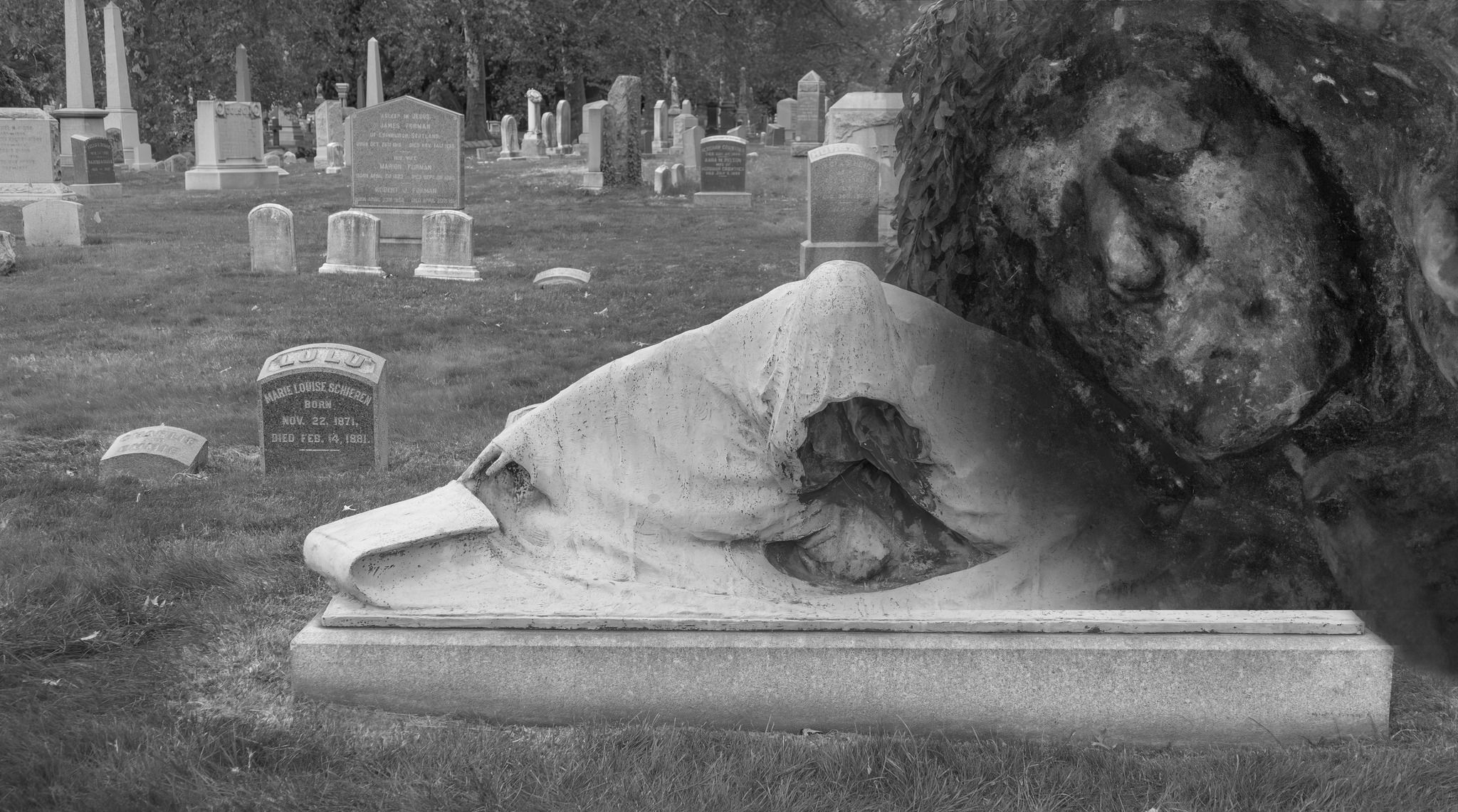 Angel of Death Azrael Statue in Green-Wood Cemetery, Brooklyn, New