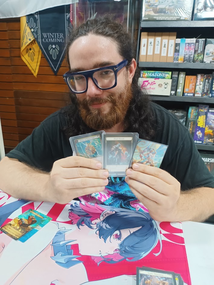 Pulled Cold Foil Dead Threads from Flesh and Blood TCG treasure pack