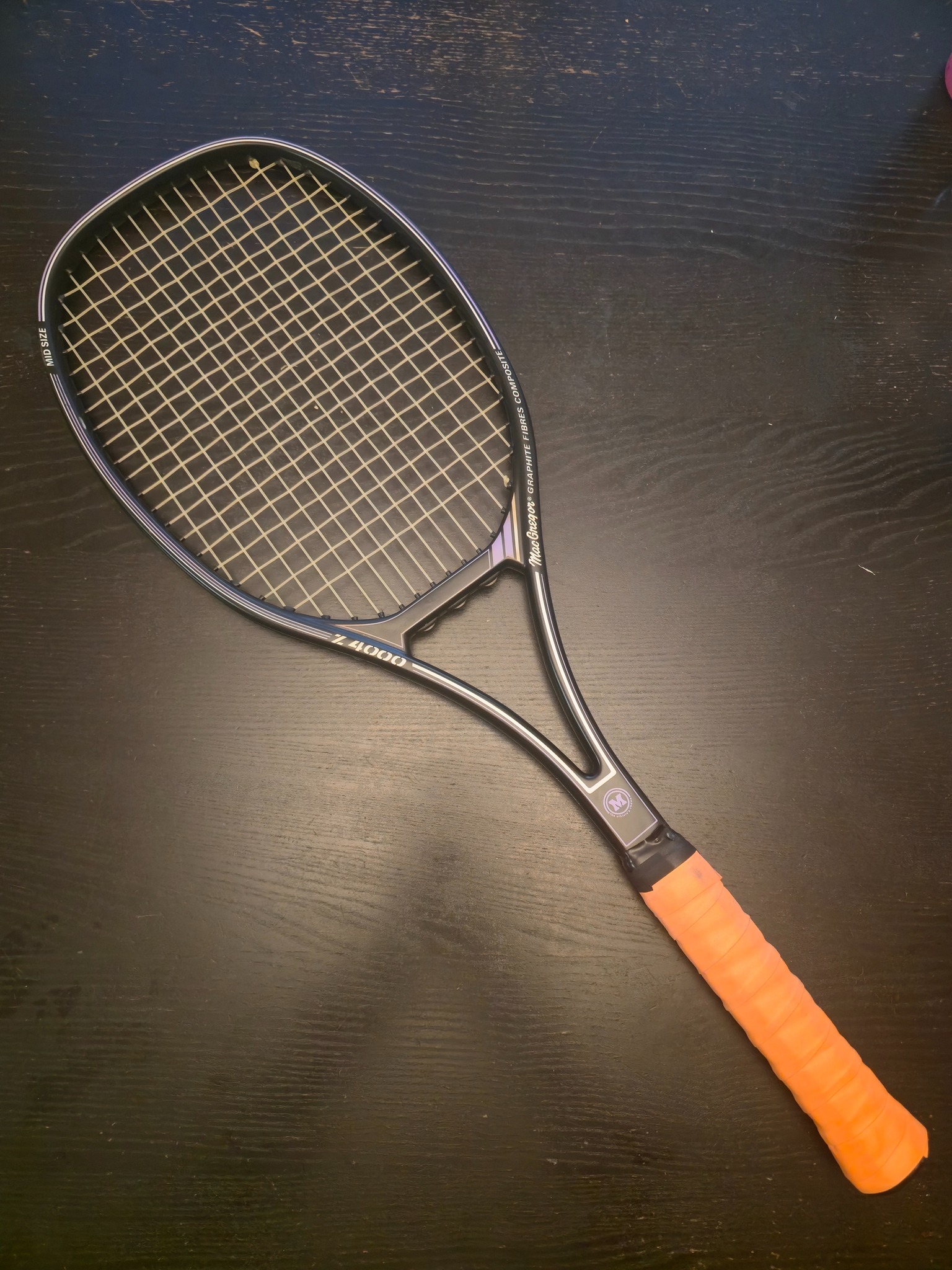 MacGregor Bergelin long string tennis racket