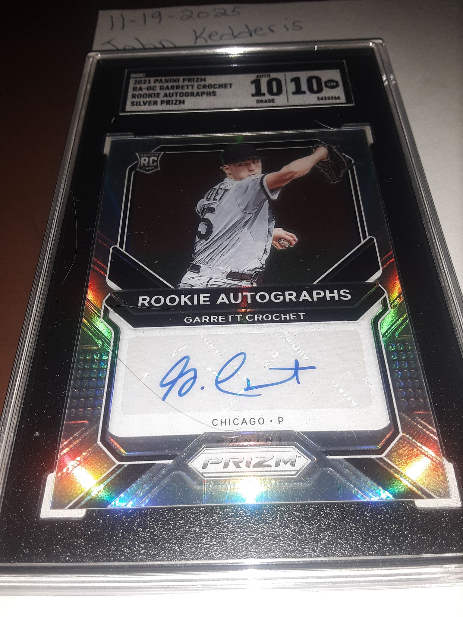 This Garrett Crochet autograph card could be yours! To Enter