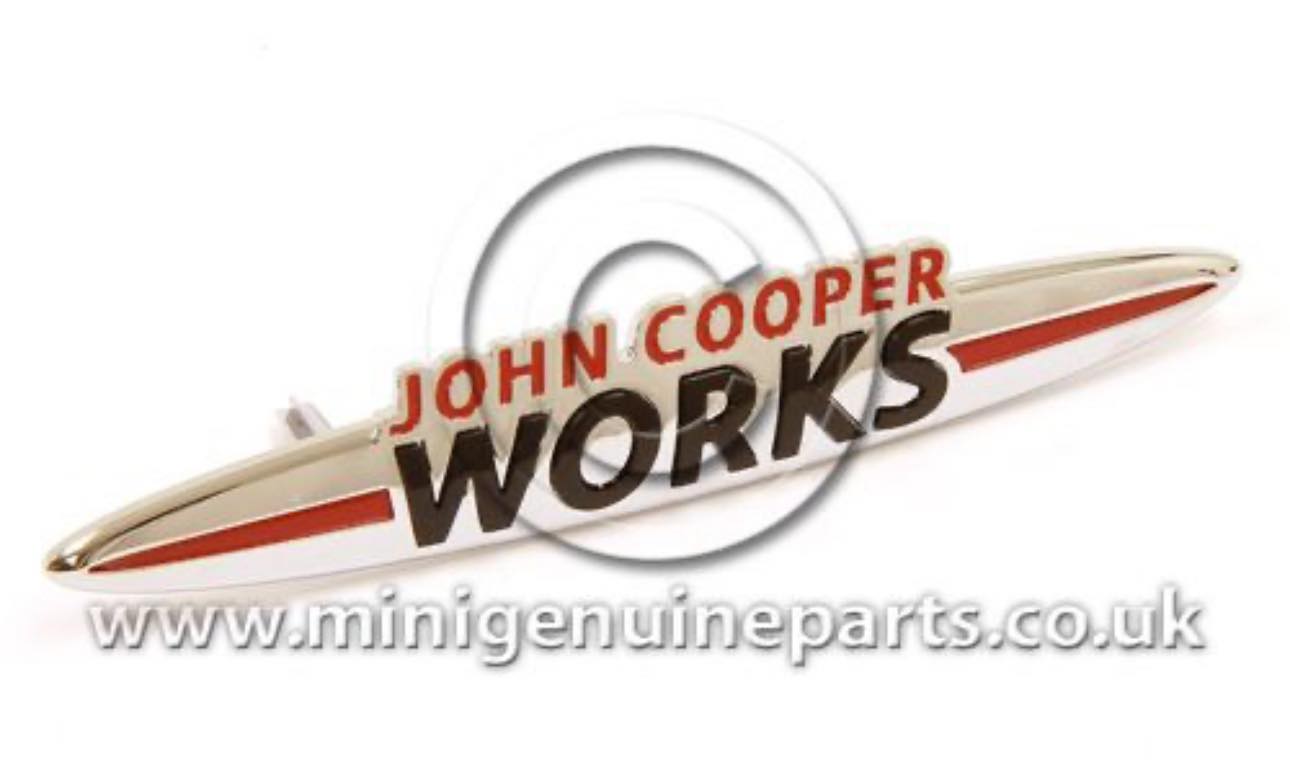 John Cooper Works Front Grille & Rear Boot Badge Emblem Set - Metal Sticker JCW Logo For MINI