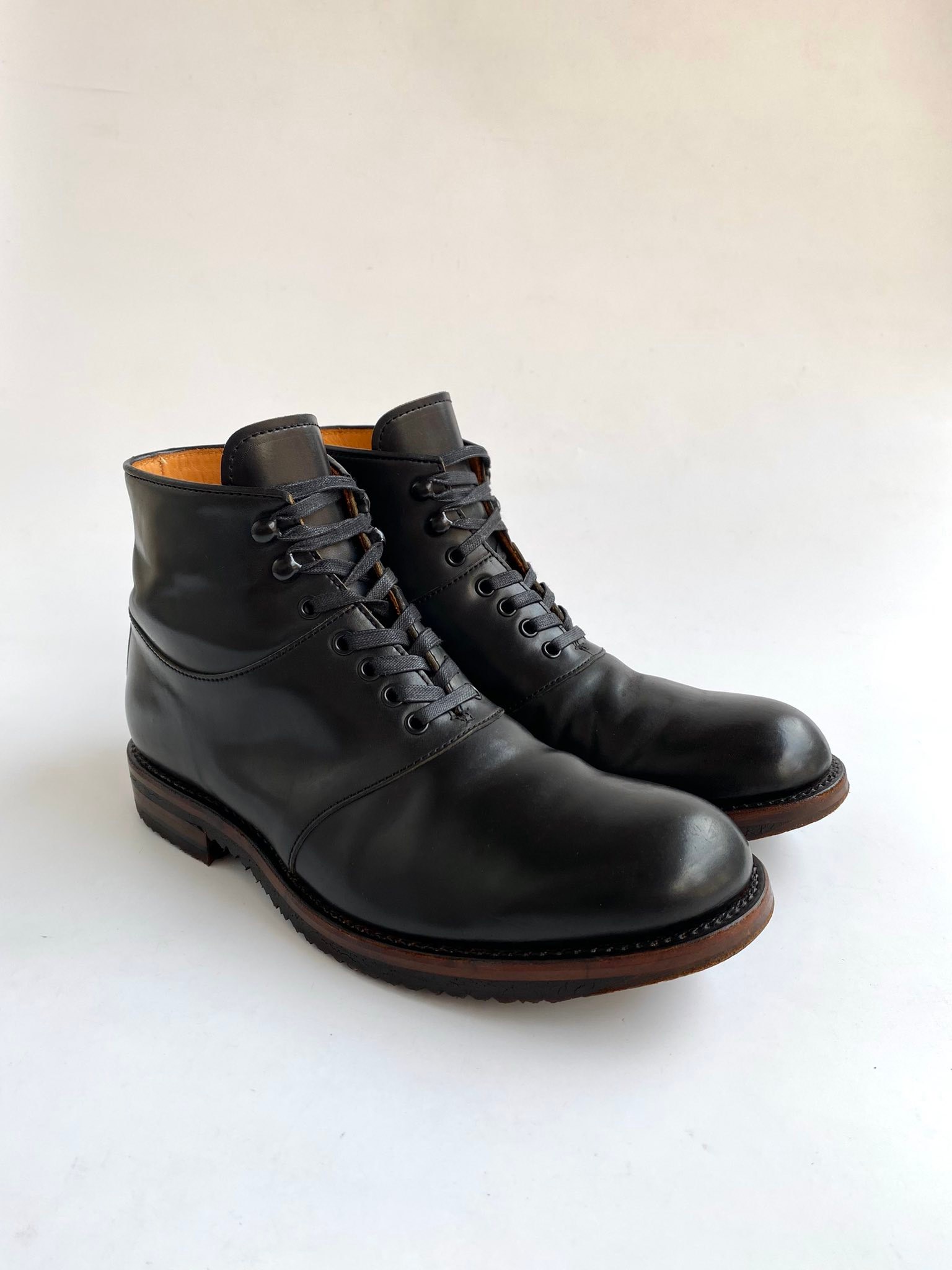 WTAPS Made in Japan Horse Leather Plain Toe Boots Without Box 