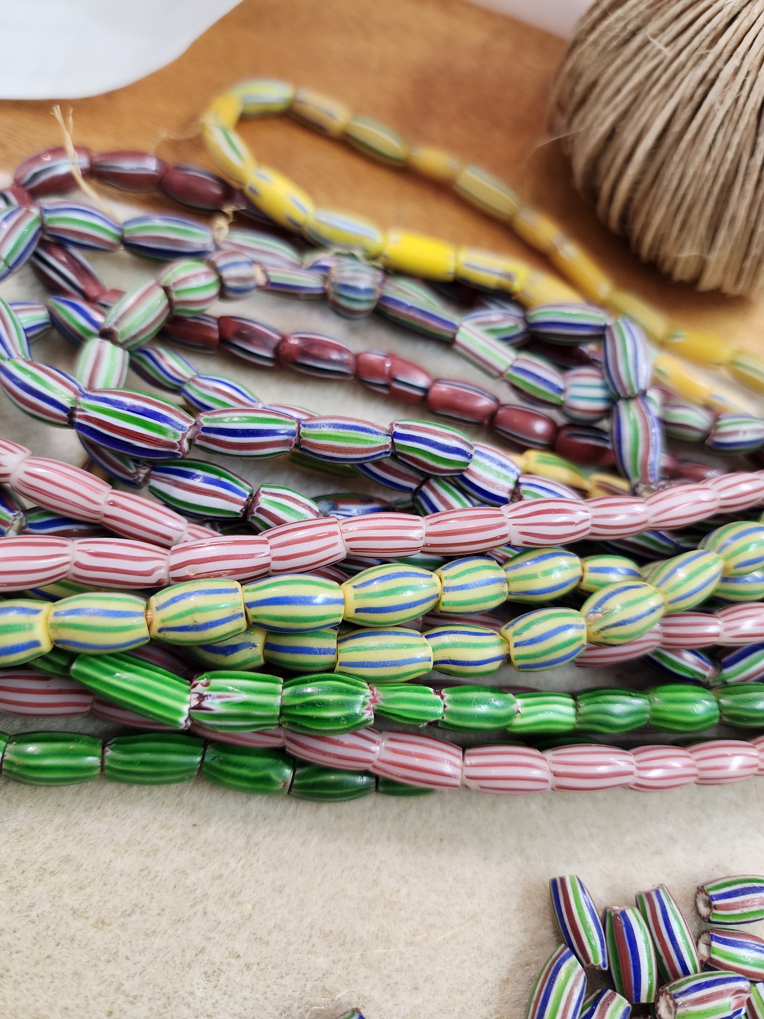 When were these Venetian glass beads made?