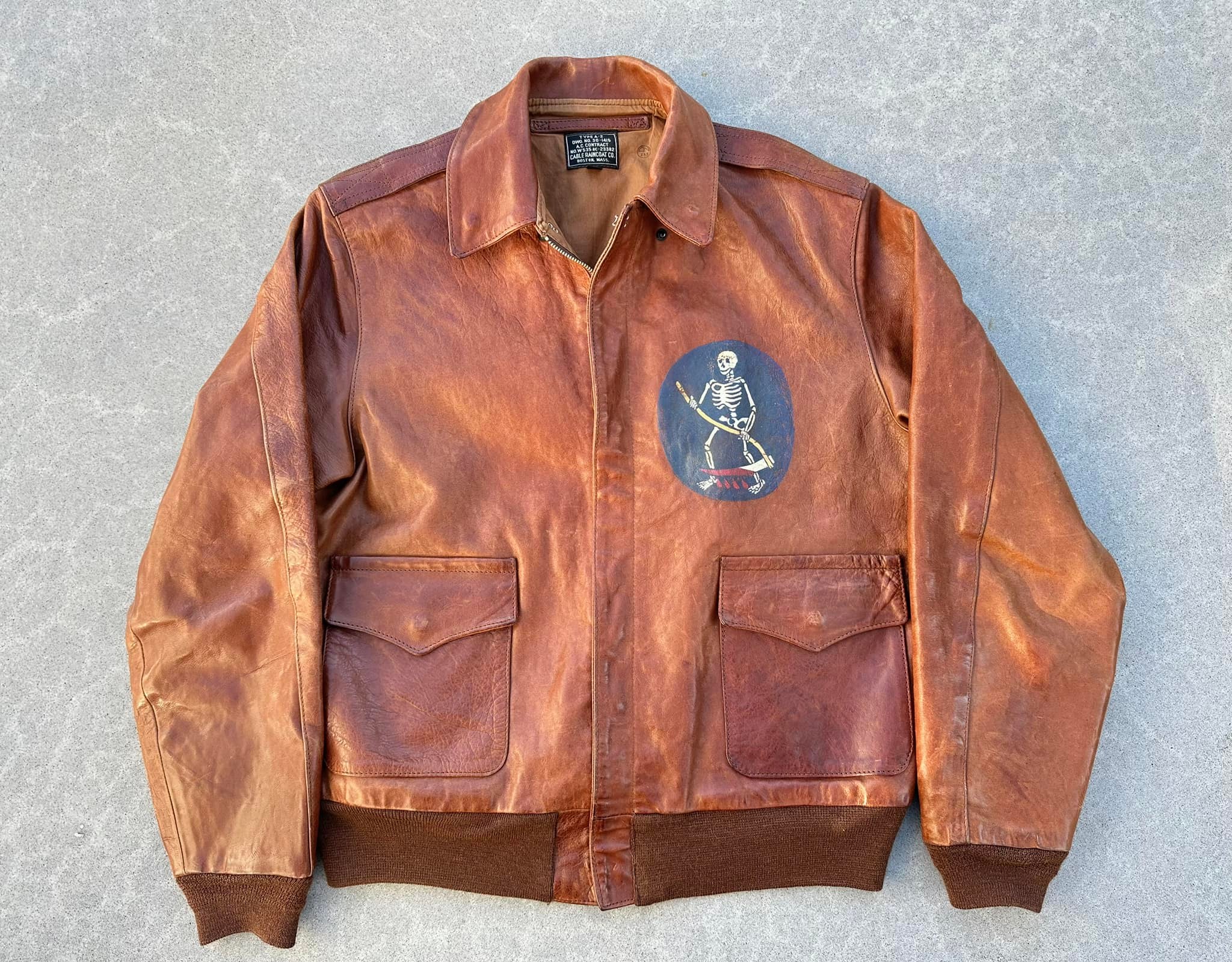 Eastman Cable A-2 Leather Jacket Tribute to 13th Bomb Squadron