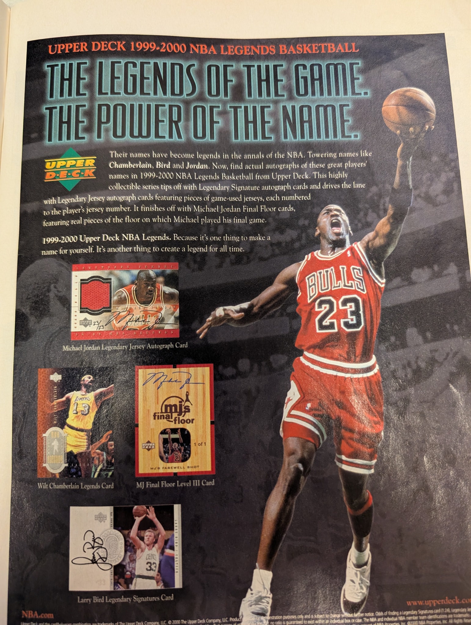 Did Michael Jordan 1/1 Upper Deck Legends card surface?