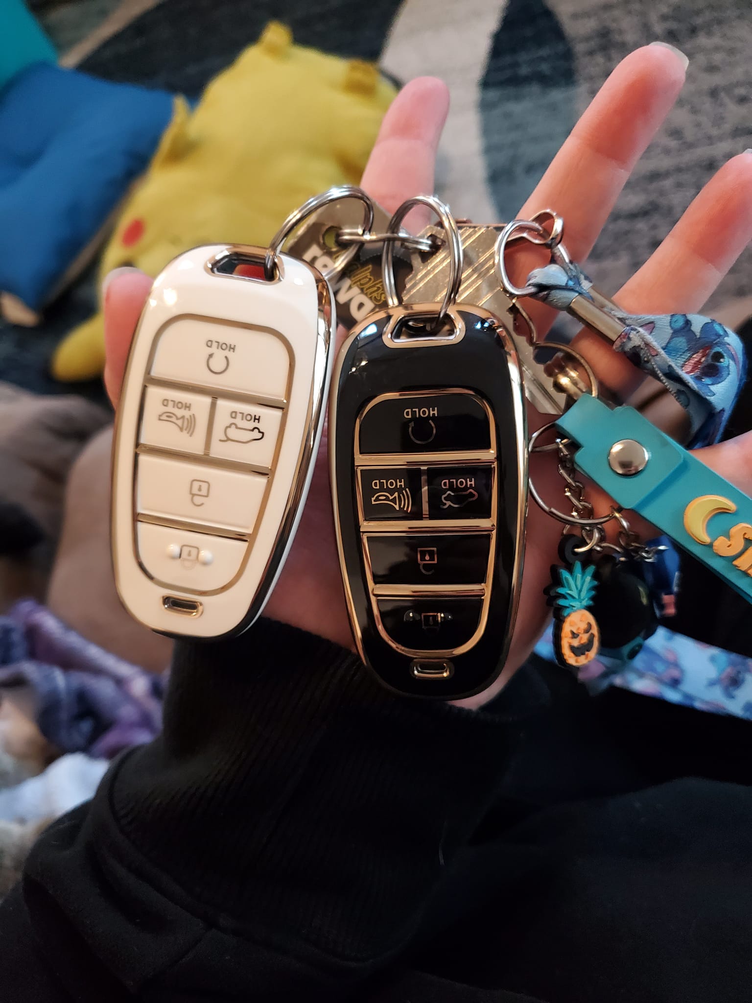 TAPAYICA for Hyundai Key Fob Cover Gold Keychain TPU Key