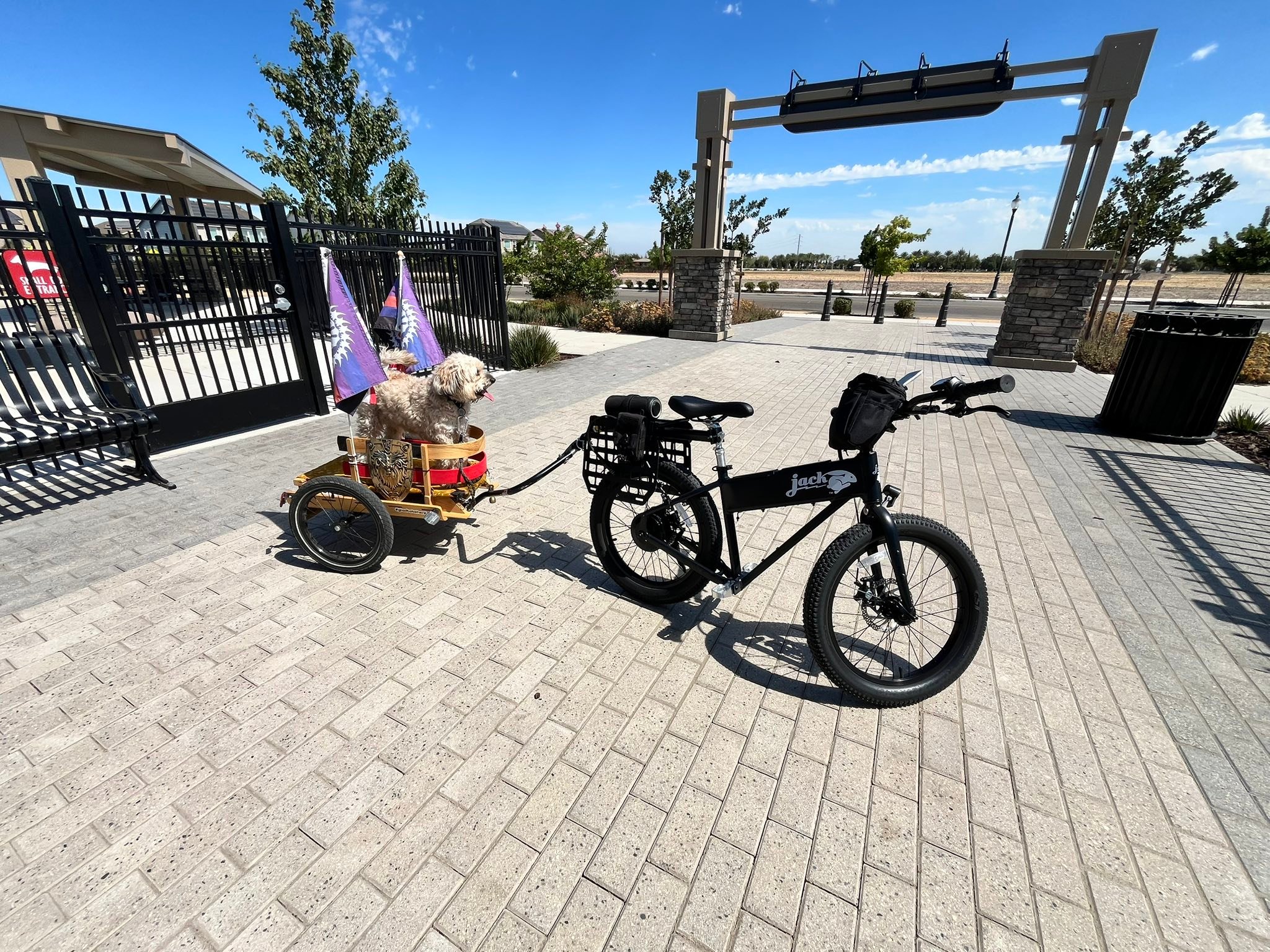 XG bike modifications with flat MTB bars and rear rack