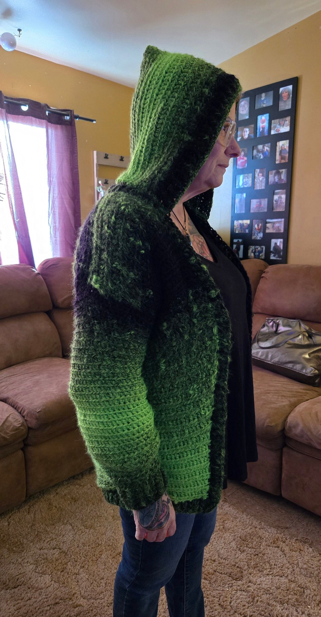 Finished my new sweater! Made from Big Twist Rave from Joann's. 3