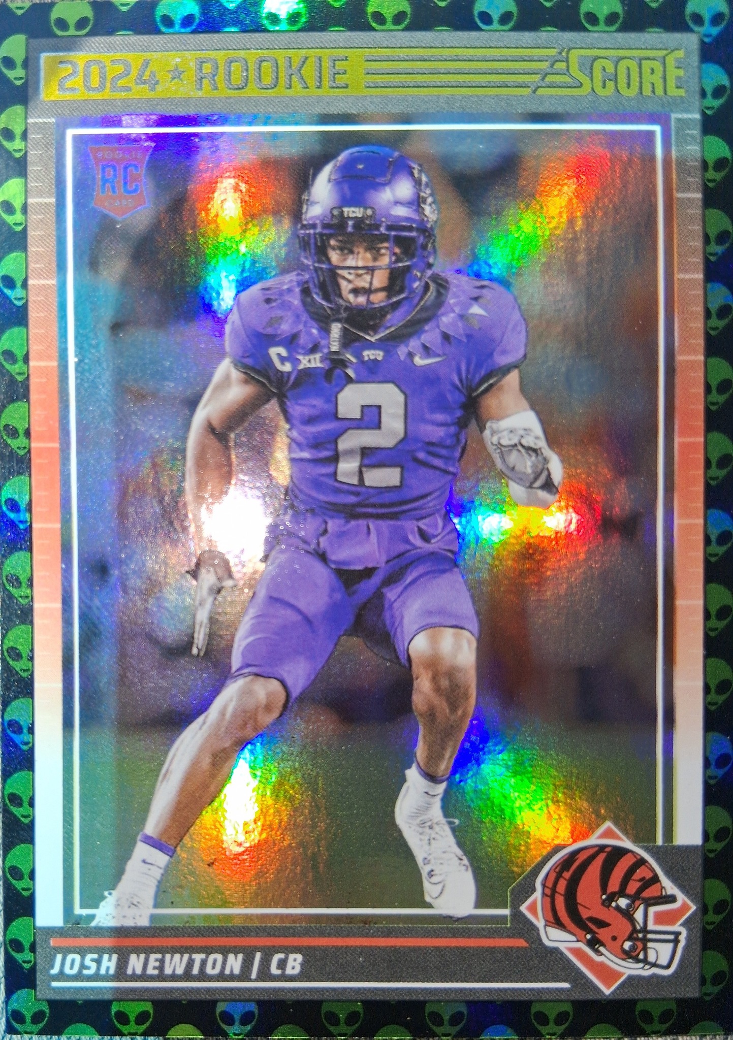 What is this football card with a mini football border?