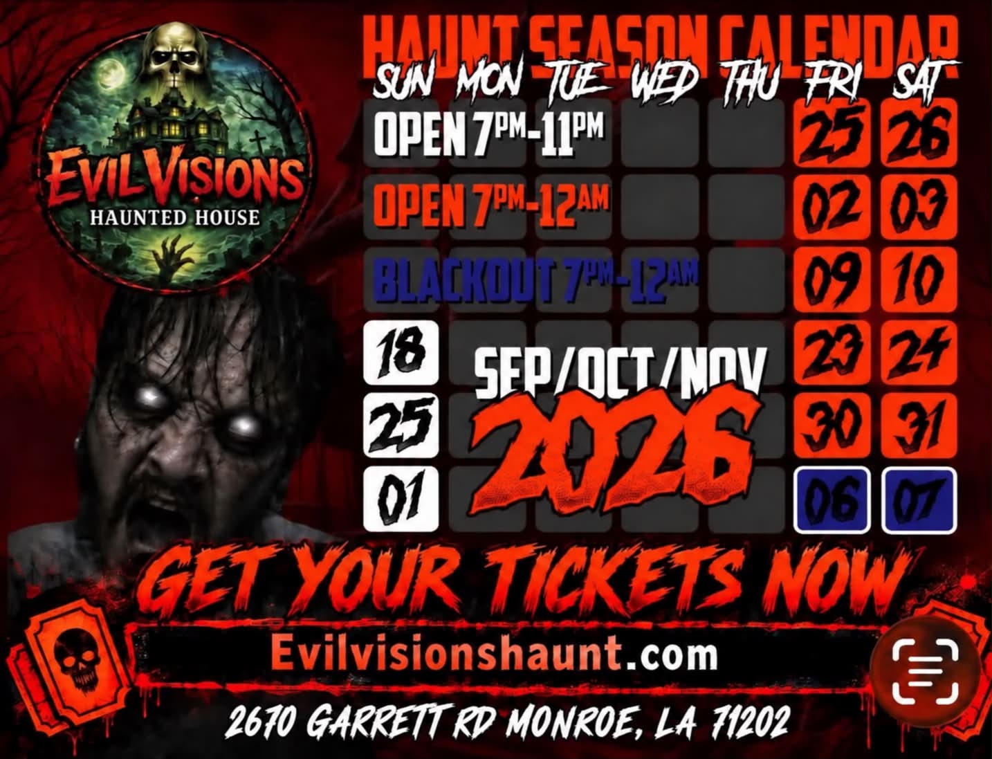 Jeremy - This weekend is our opening weekend at Evil Visions