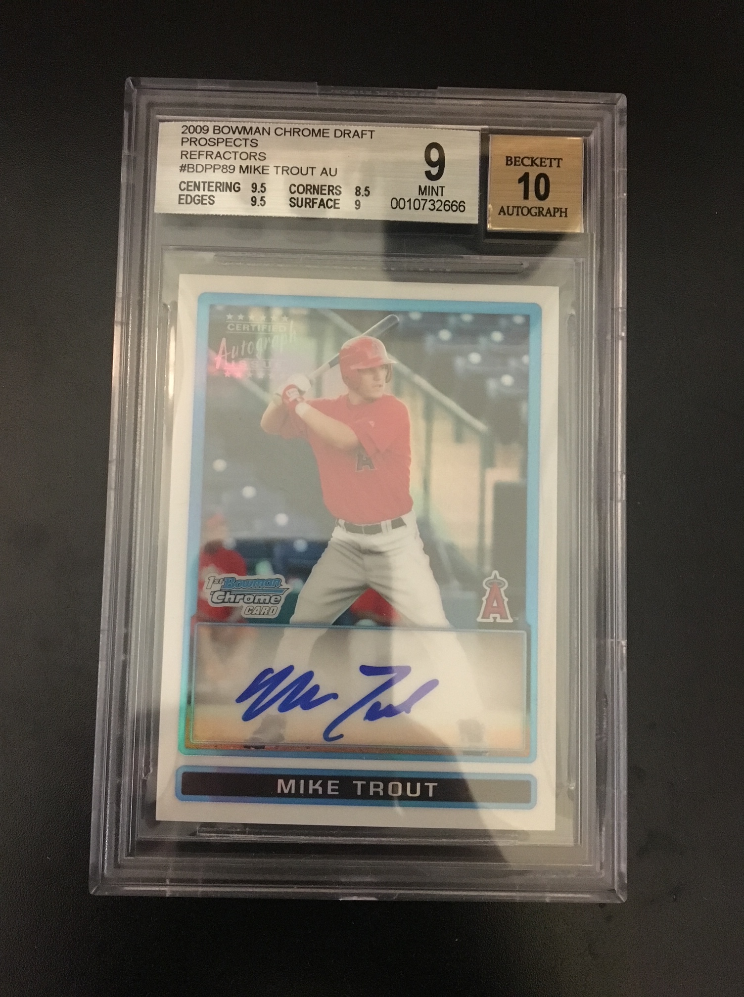 Thrift store find: 2009 Mike Trout Chrome Draft auto refractor