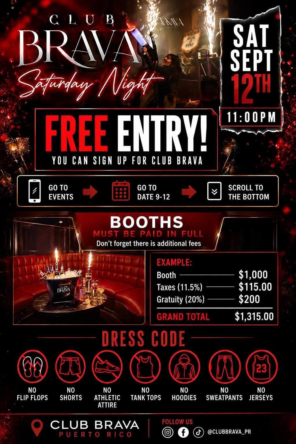 club brava puerto rico dress code Free tickets to in on September 12 Tobacco Core Colors:Moroccan Red Midi Off Shoulder Formal San juan