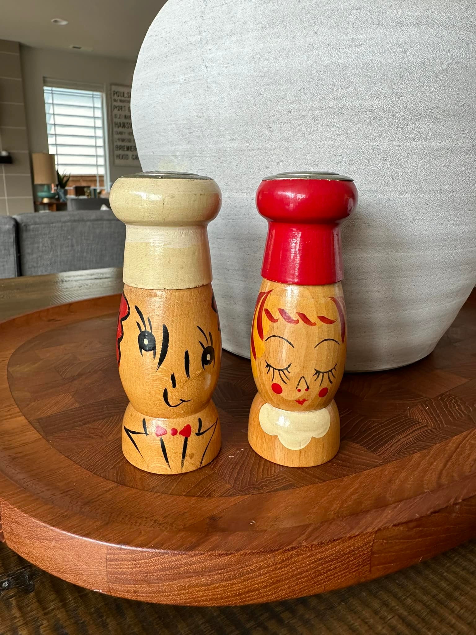 Vintage 1930s - 50s Bonzo dog salt & pepper shaker set. Some areas