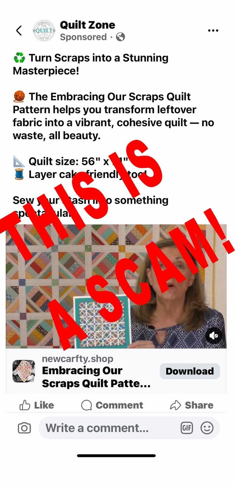 Quilting Patterns & Tutorials | Just wanting to alert people to a scam ...