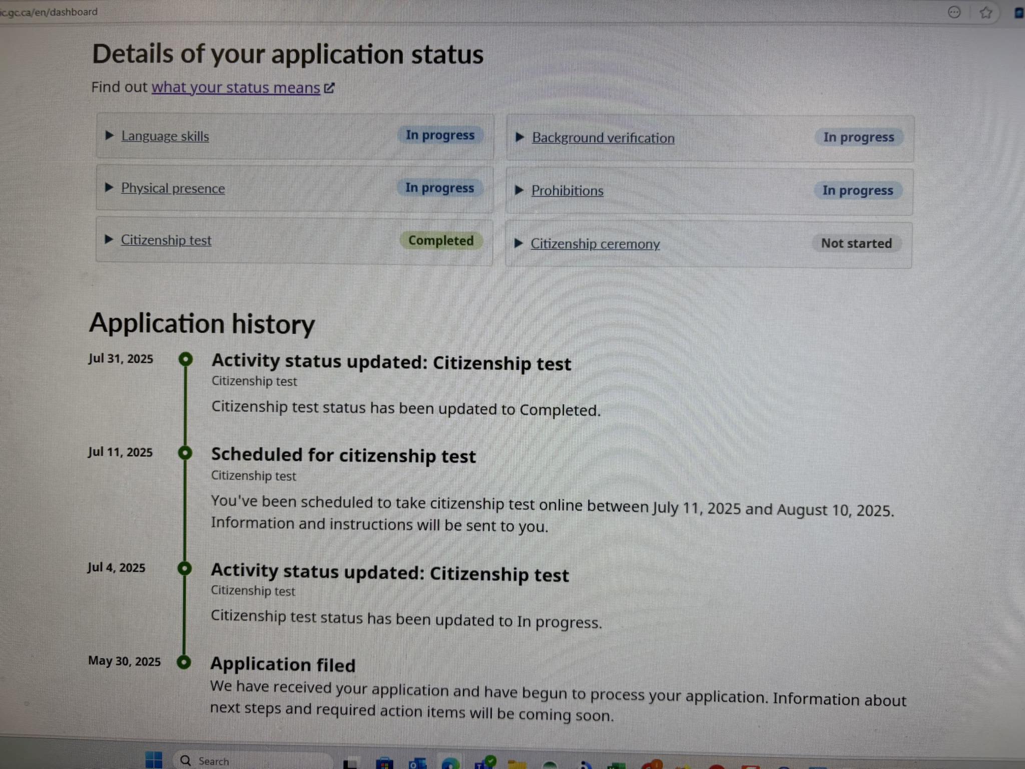 Canadian Citizenship Test, Status, Citizenship, Application | I did my ...