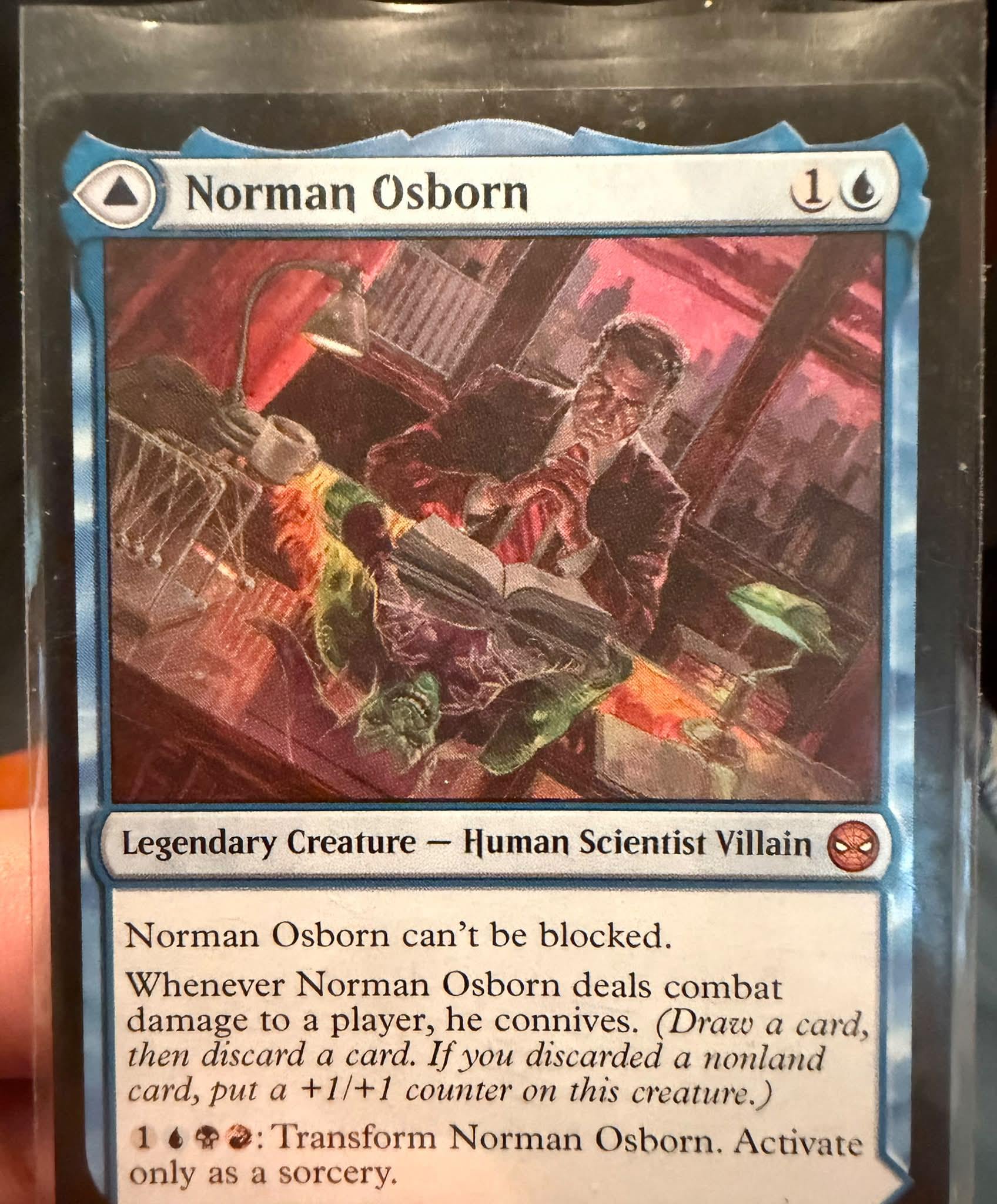 norman osborn mtg card Magic The Gathering - Marvel's Spider-Man - Art Series Norman Osborn cant be blocked MTG - Spider-Man - #M0039